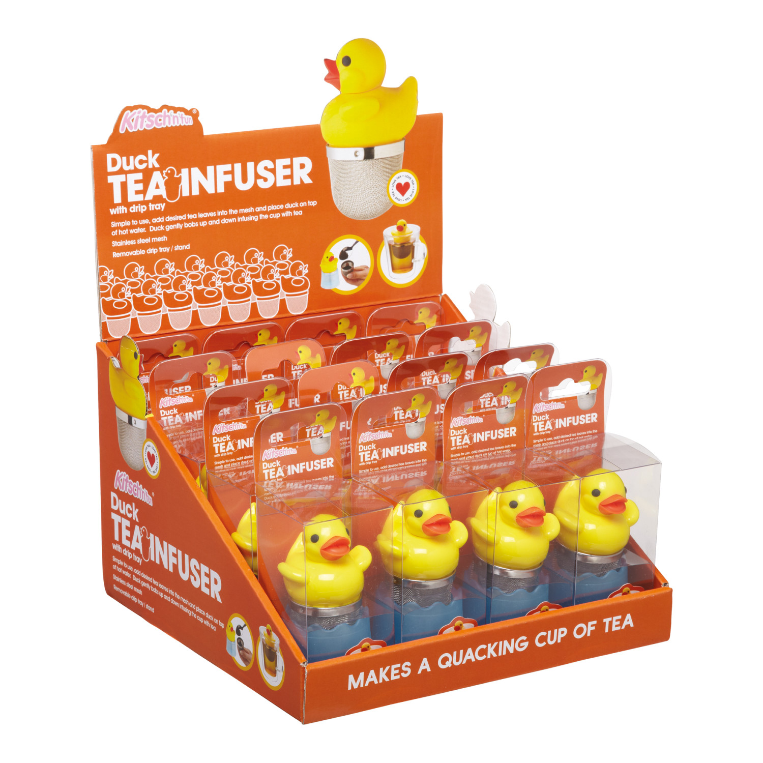 KitchenCraft Display of 16 Duck Tea Infusers