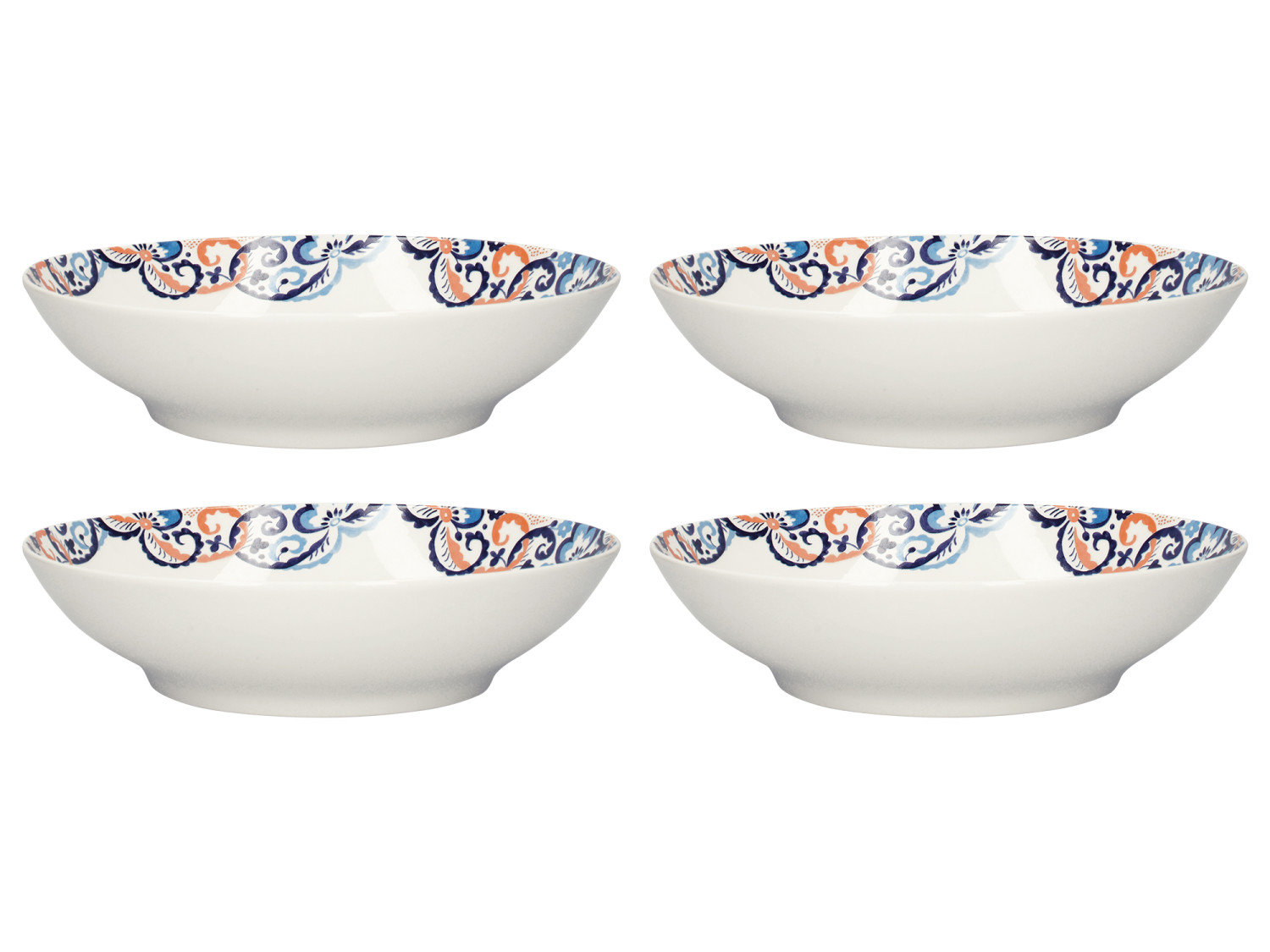 Victoria And Albert Rococo Silk Pasta Bowls, Set Of 4
