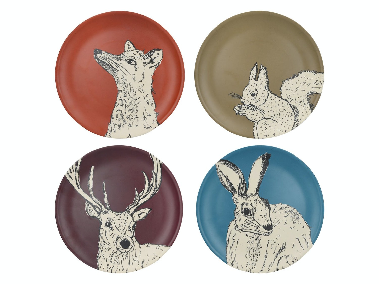 Creative Tops Into The Wild Bamboo Fibre Set Of 4 Dinner Plates