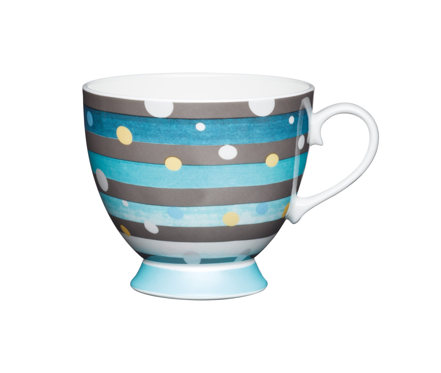KitchenCraft Set of Four China Spot Stripe Mugs