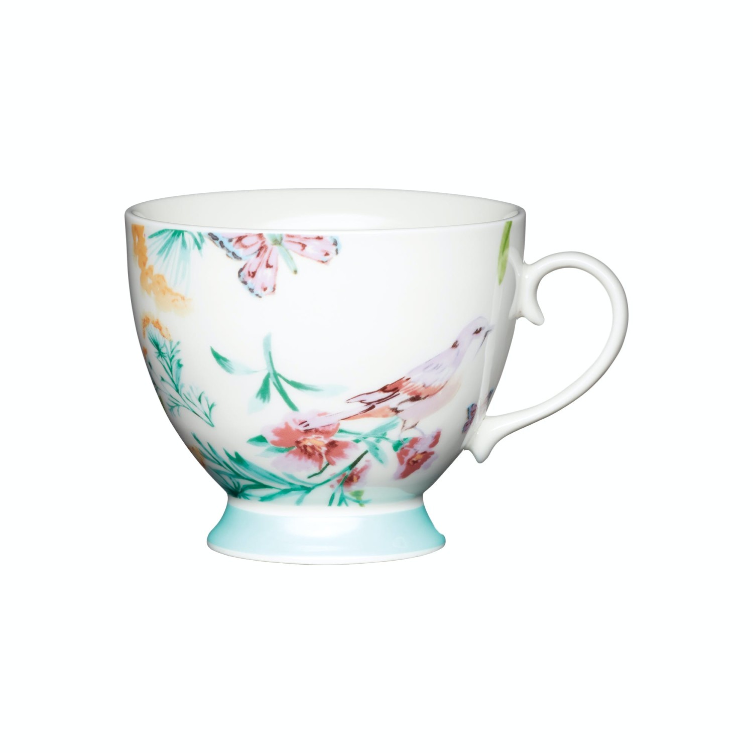 KitchenCraft Set of Four China White Birds Mugs KitchenCraft Set of Four China White Birds Mugs