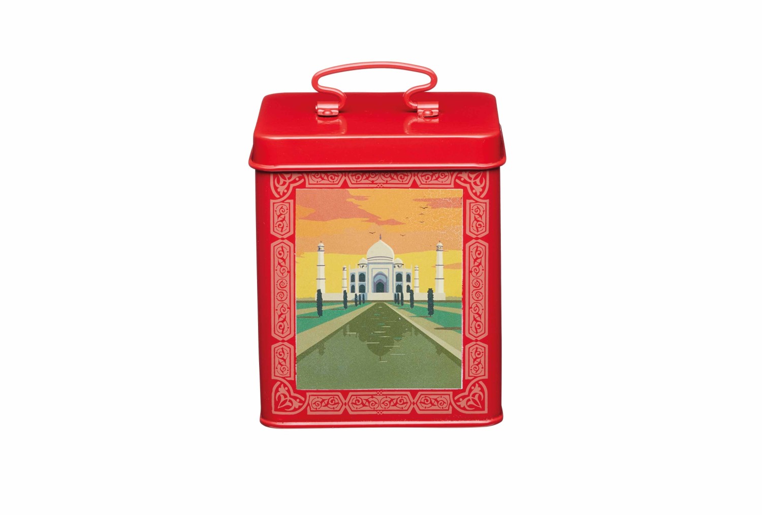 KitchenCraft World of Flavours Printed Red Carbon Steel Storage Tin