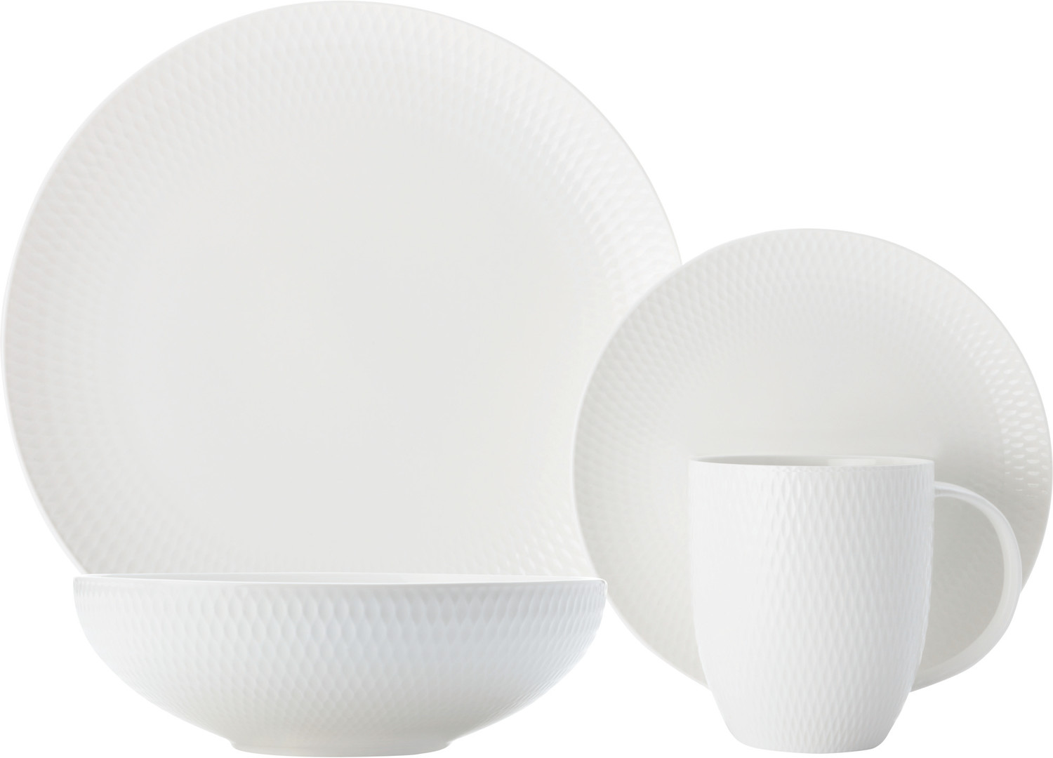 Maxwell & Williams White Basics Diamonds 16 Piece Dinner Set