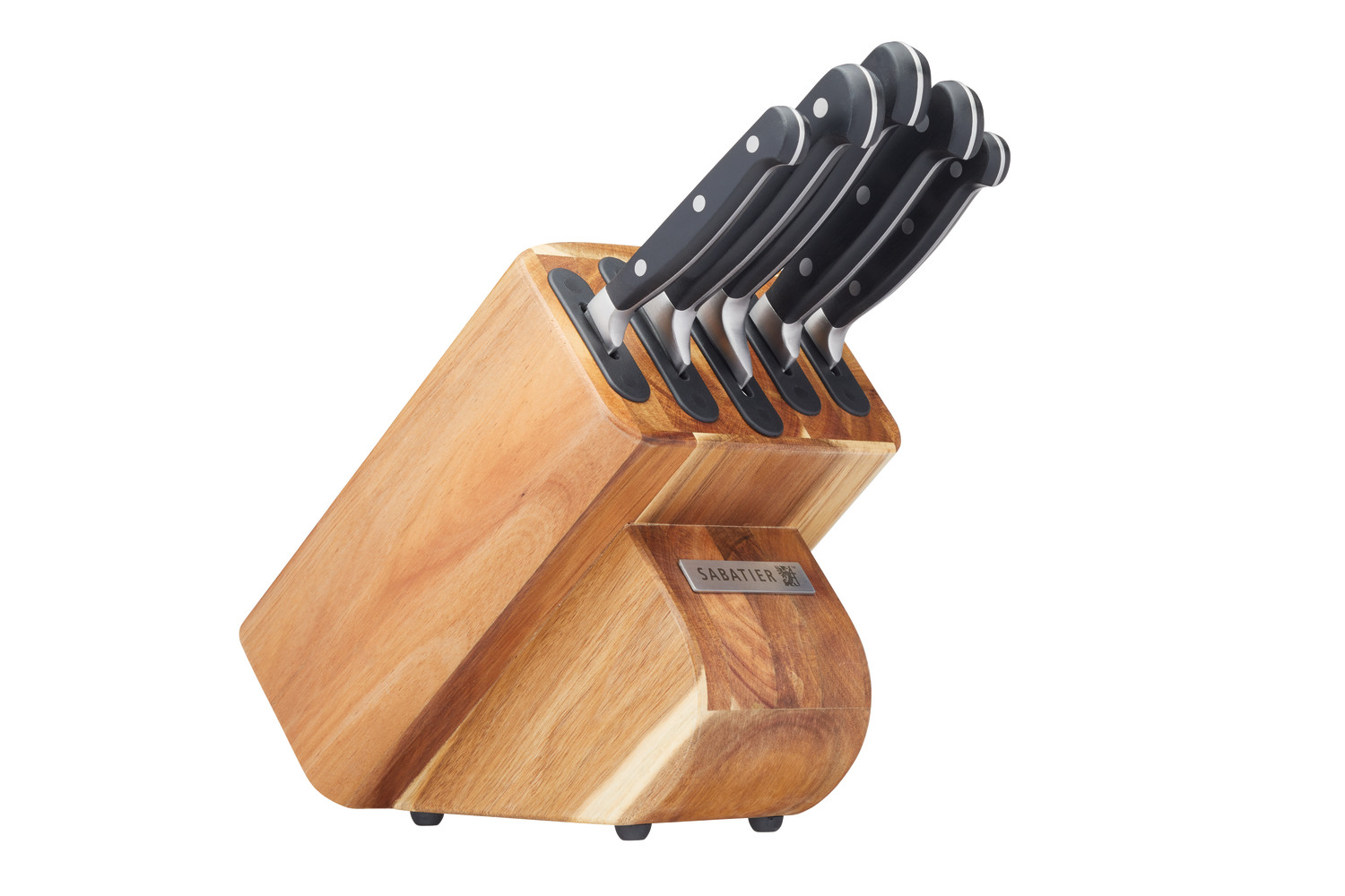 Sabatier Classic Edgekeeper Acacia 5 Piece Knife Block