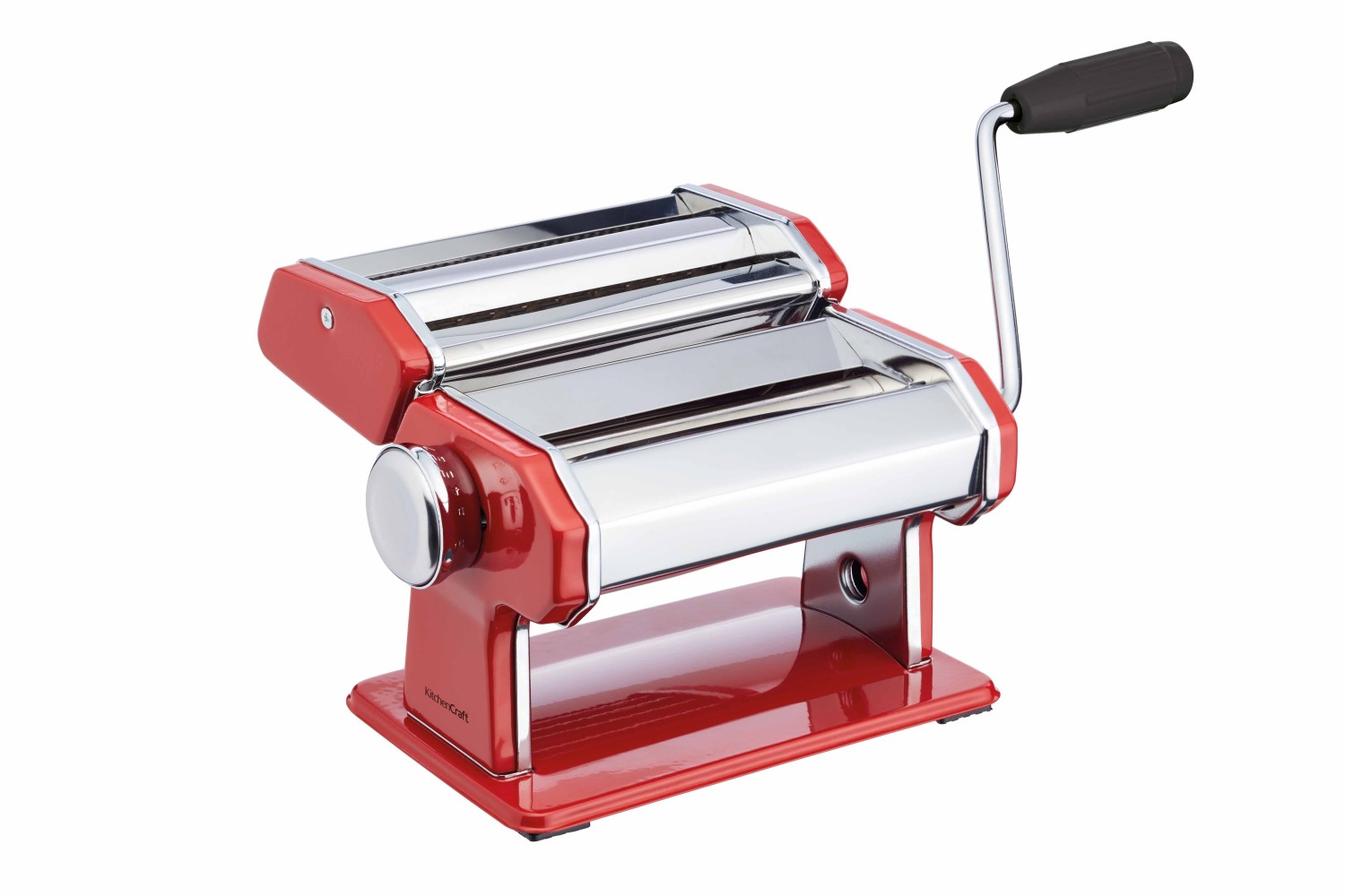 KitchenCraft World of Flavours Red Stainless Steel Pasta Maker KitchenCraft World of Flavours Red Stainless Steel Pasta Maker