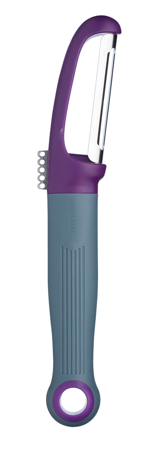 Colourworks Brights Purple Straight Peeler with Zester