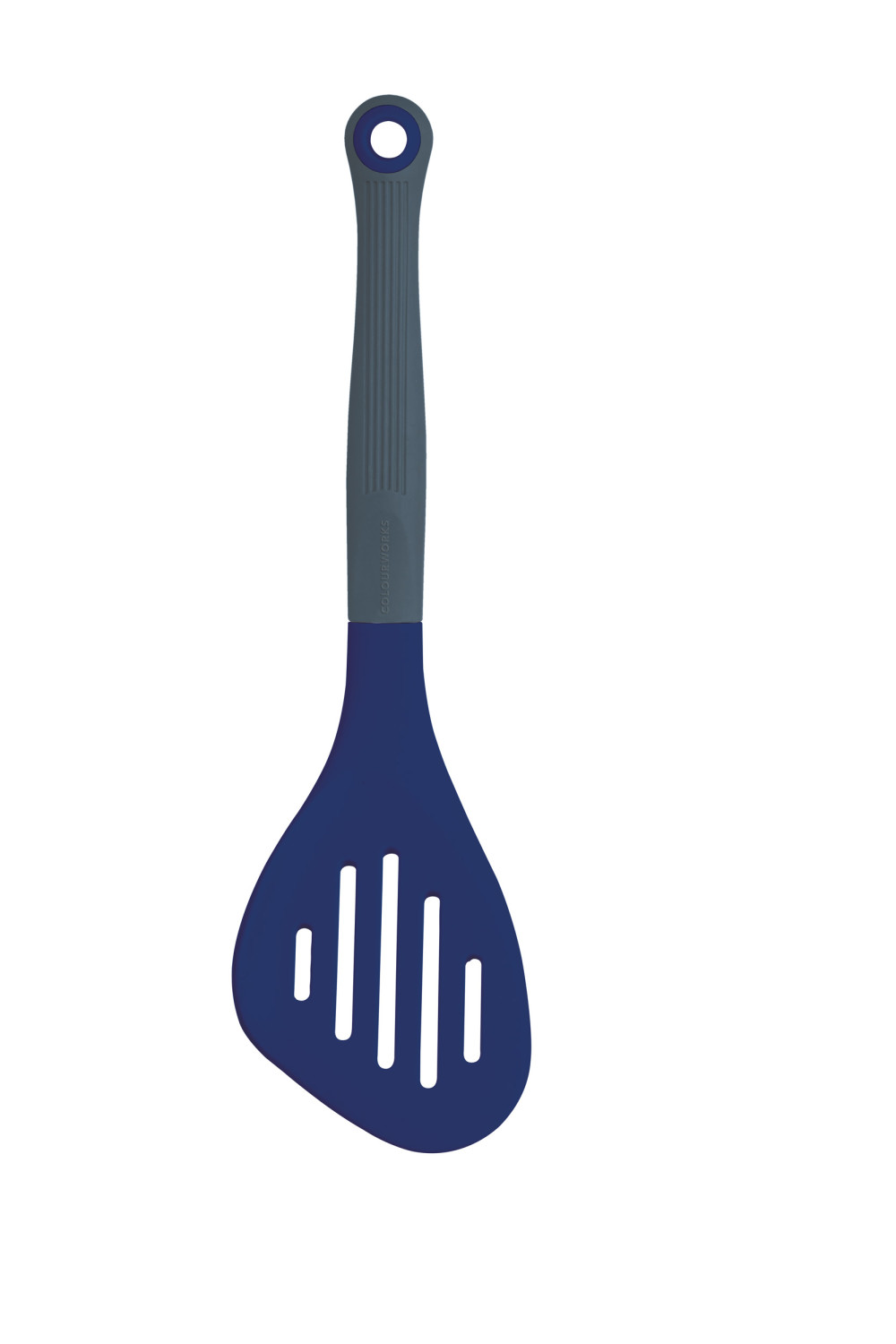 Colourworks Brights Navy Long Handled Silicone-Headed Slotted Food Turner