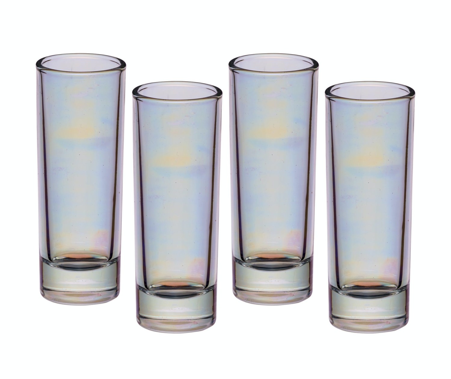 BarCraft Set of Four Iridescent Tall Shot Glasses BarCraft Set of Four Iridescent Tall Shot Glasses