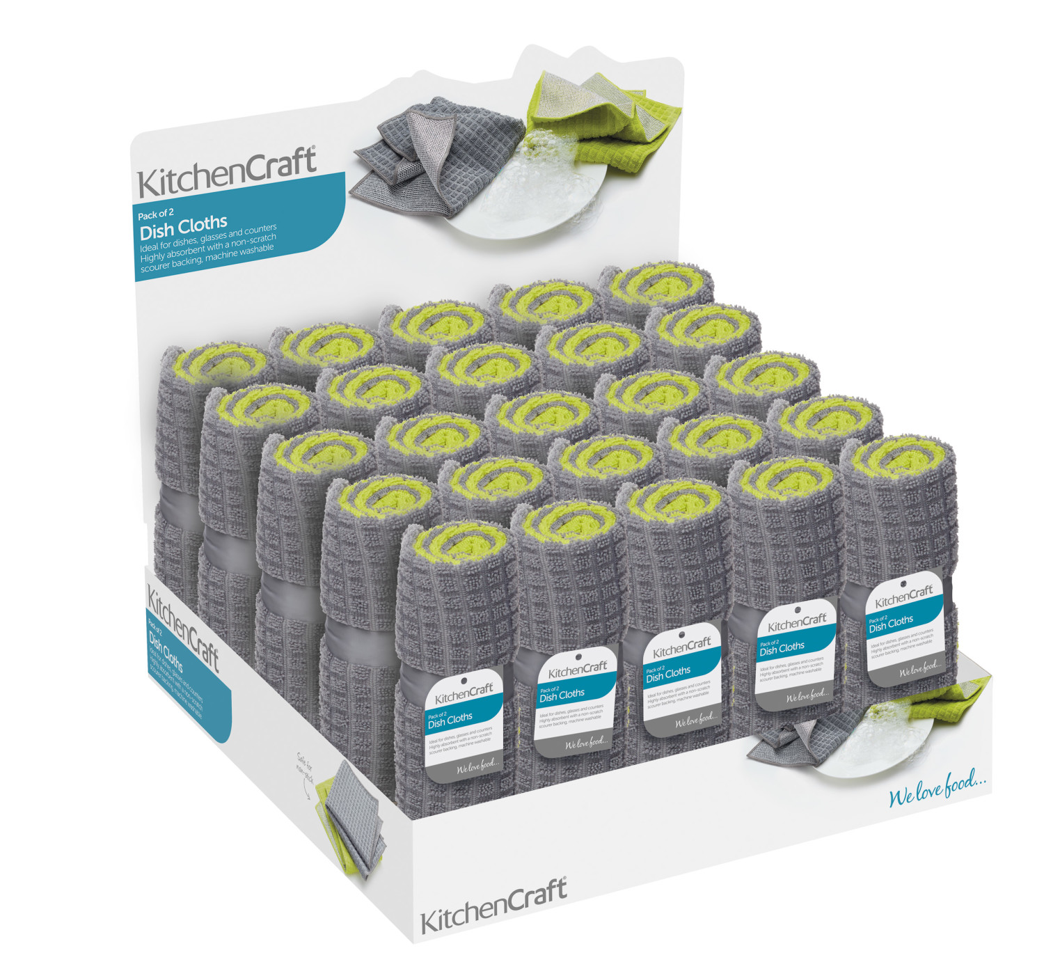 KitchenCraft Display of Twenty-Five Pairs of Dish Cloths