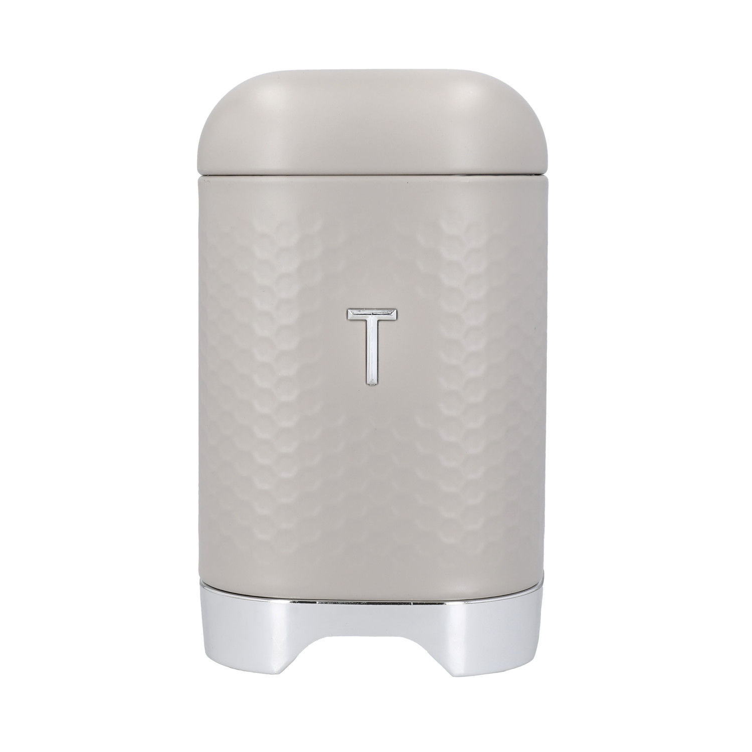 KitchenCraft Lovello Textured Tea Caddy, Latte Cream