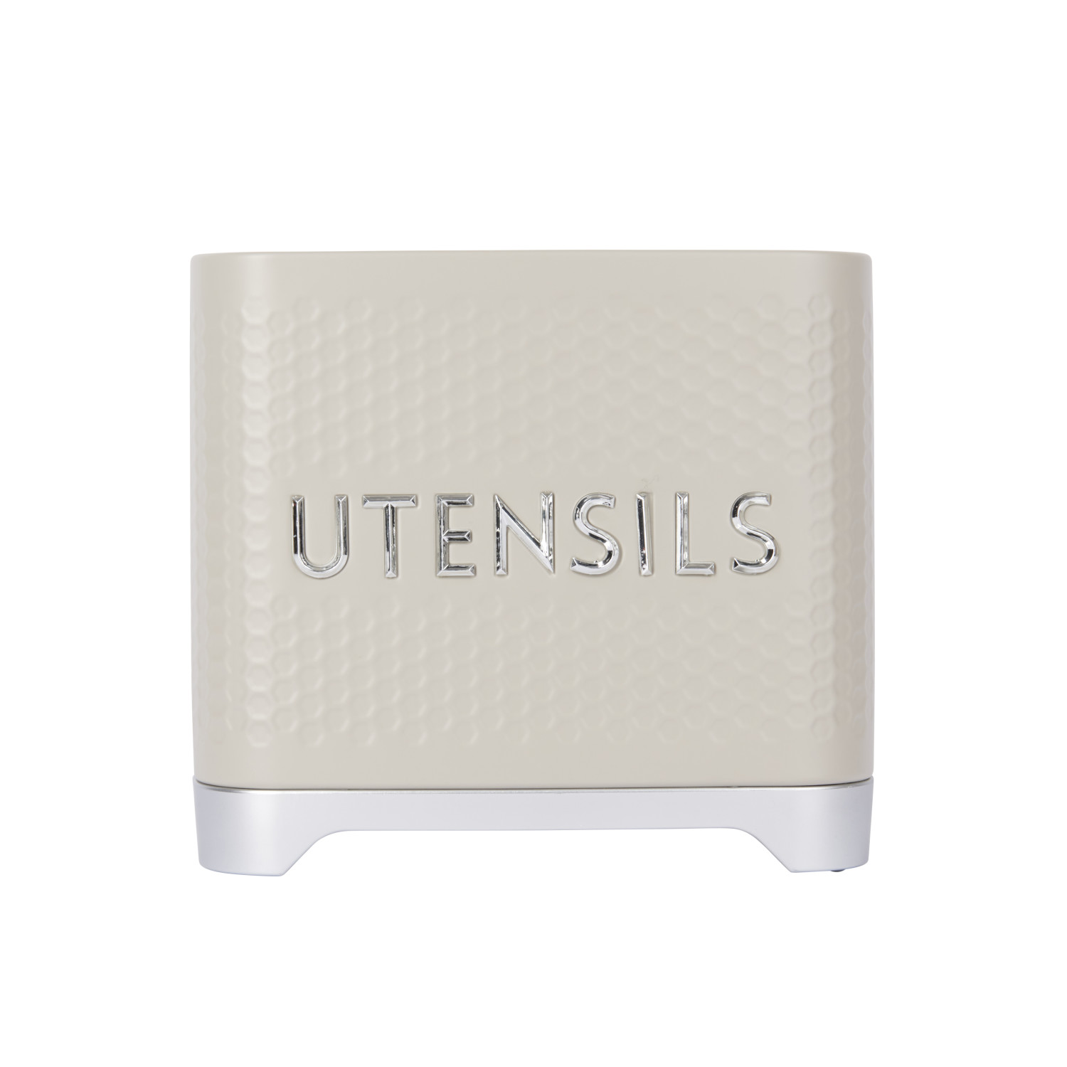 KitchenCraft Lovello Textured Utensil Holder, Latte Cream