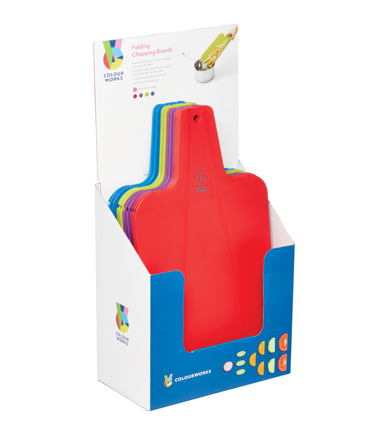 Colourworks Display of 12 Folding Chopping Boards