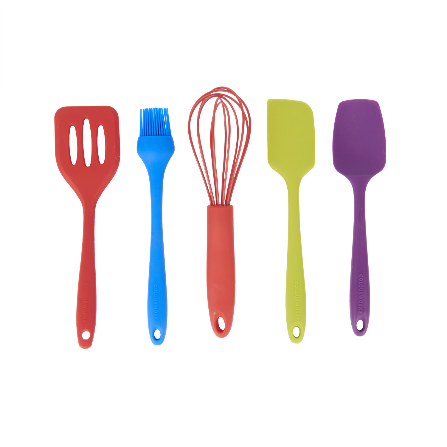 Colourworks Mini Silicone Utensils Set, 5-Piece Colourworks Mini Silicone Utensils Set, 5-Piece