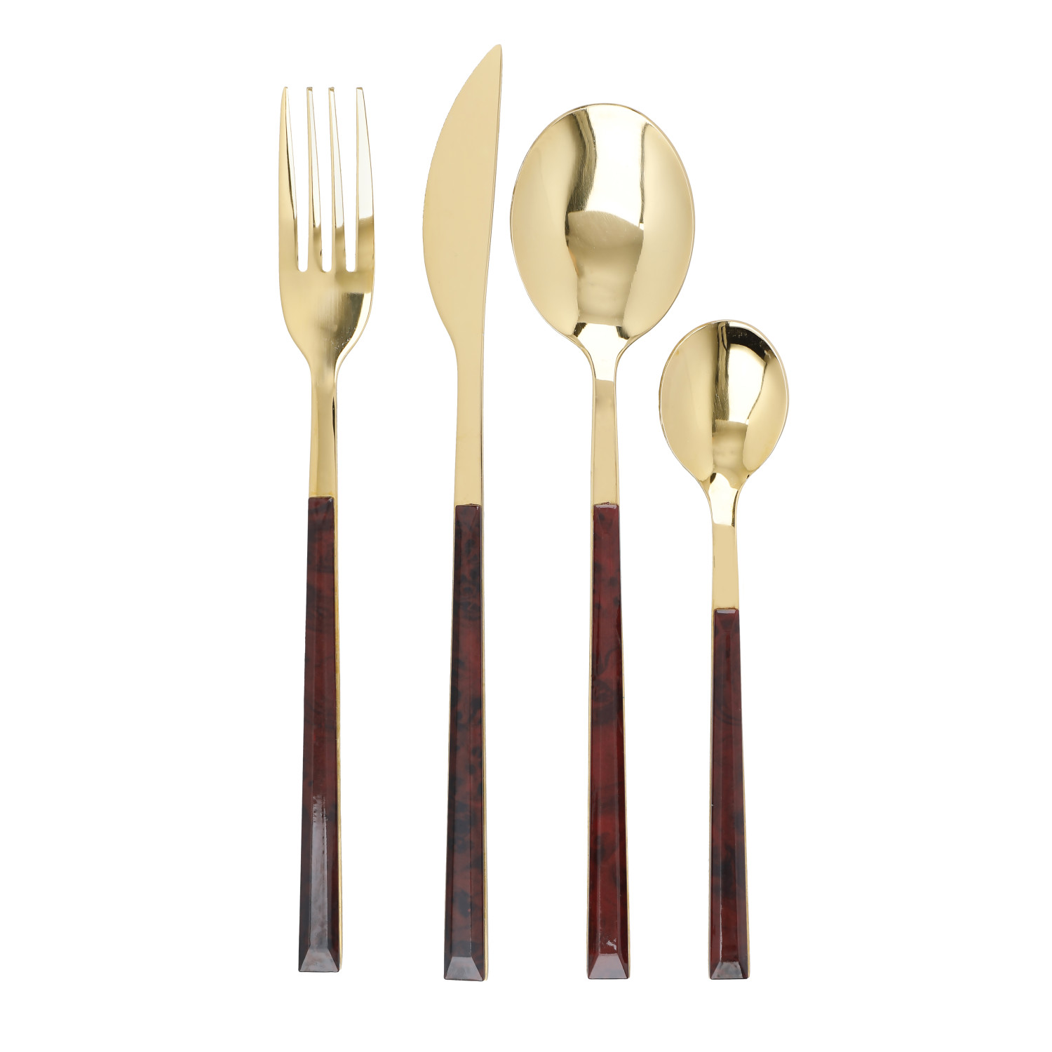 Mikasa 16-Piece Faux-Tortoise Shell / Gold-Coloured Cutlery Set Mikasa 16-Piece Faux-Tortoise Shell / Gold-Coloured Cutlery Set