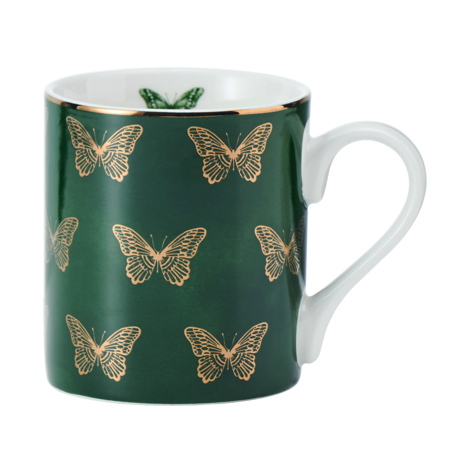 Mikasa Butterflies Straight-Sided Porcelain Mug, 280ml Mikasa Butterflies Straight-Sided Porcelain Mug, 280ml