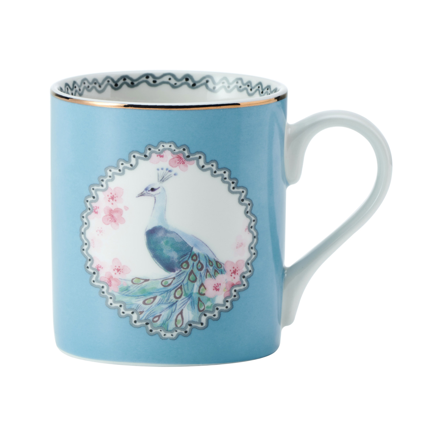 Mikasa Peacock Straight-Sided Porcelain Mug, 280ml Mikasa Peacock Straight-Sided Porcelain Mug, 280ml
