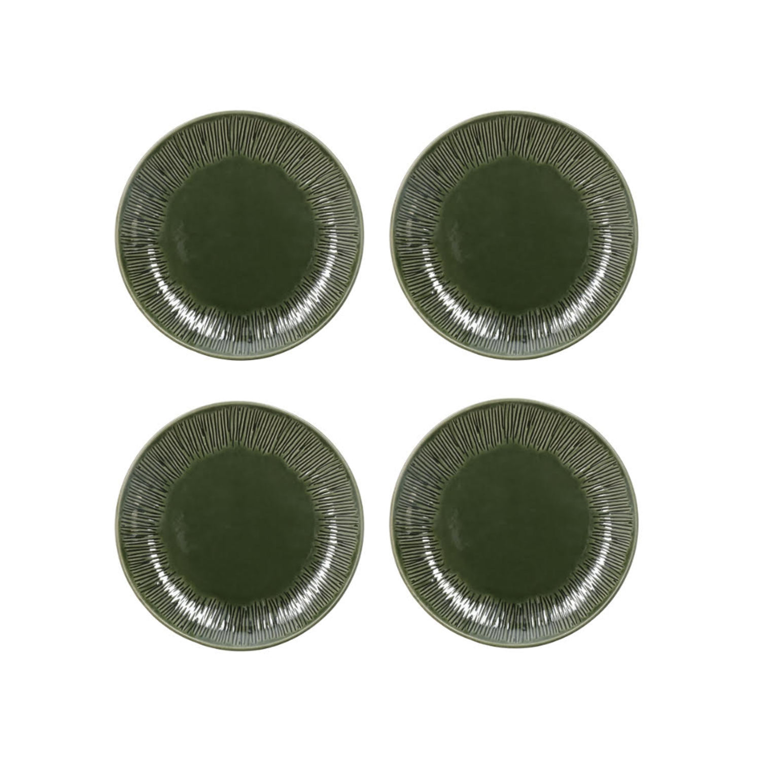 Mikasa Jardin Stoneware 4-Piece Side Plate Set, 21.5cm, Green Mikasa Jardin Stoneware 4-Piece Side Plate Set, 21.5cm, Green