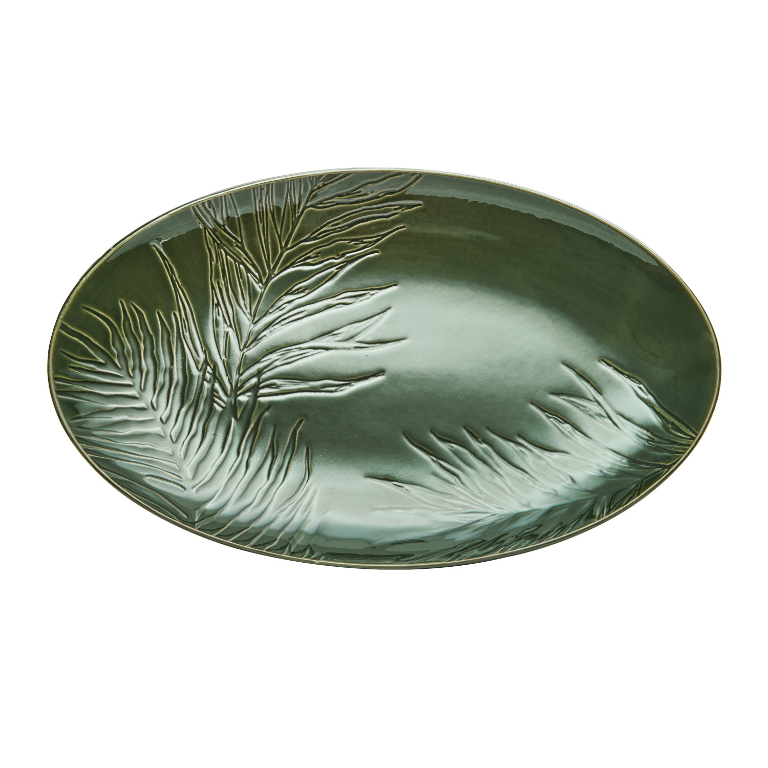 Mikasa Jardin Green Oval Stoneware Serving Platter, 36cm x 22.5cm Mikasa Jardin Green Oval Stoneware Serving Platter, 36cm x 22.5cm
