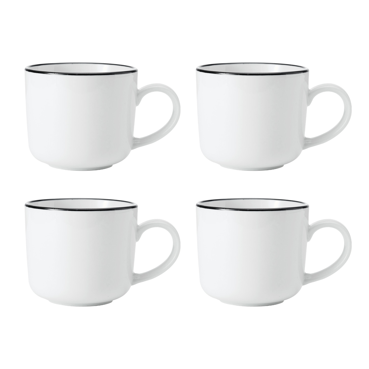 Mikasa Limestone Porcelain 4pc Mug Set, 360ml, White