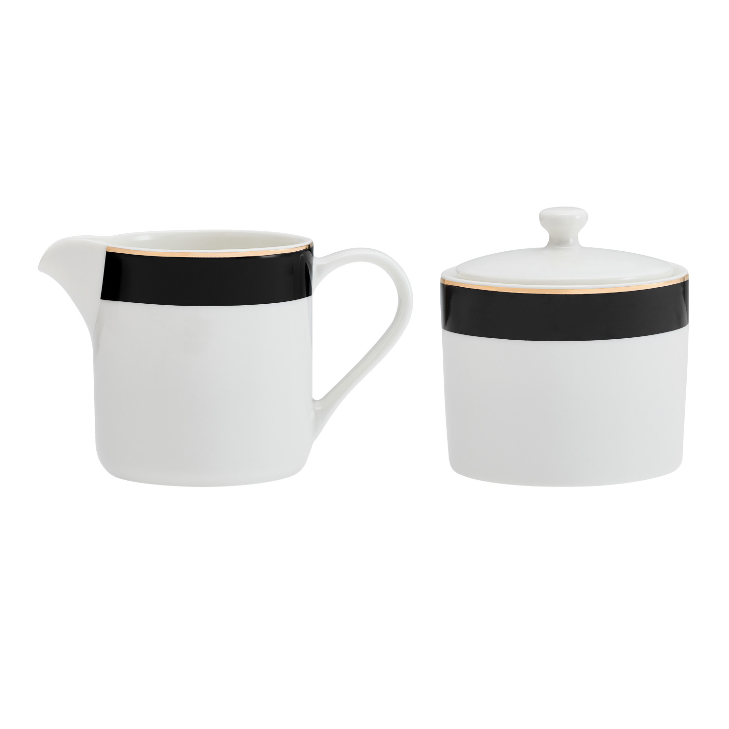 Mikasa Luxe Deco China Sugar Pot and Creamer Set, 245ml, White Mikasa Luxe Deco China Sugar Pot and Creamer Set, 245ml, White