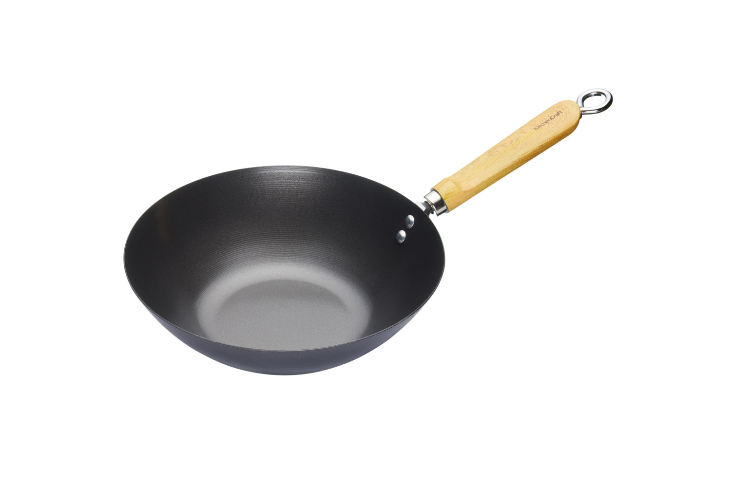 KitchenCraft World of Flavours Oriental Carbon Steel Non-Stick Wok, 25cm KitchenCraft World of Flavours Oriental Carbon Steel Non-Stick Wok, 25cm