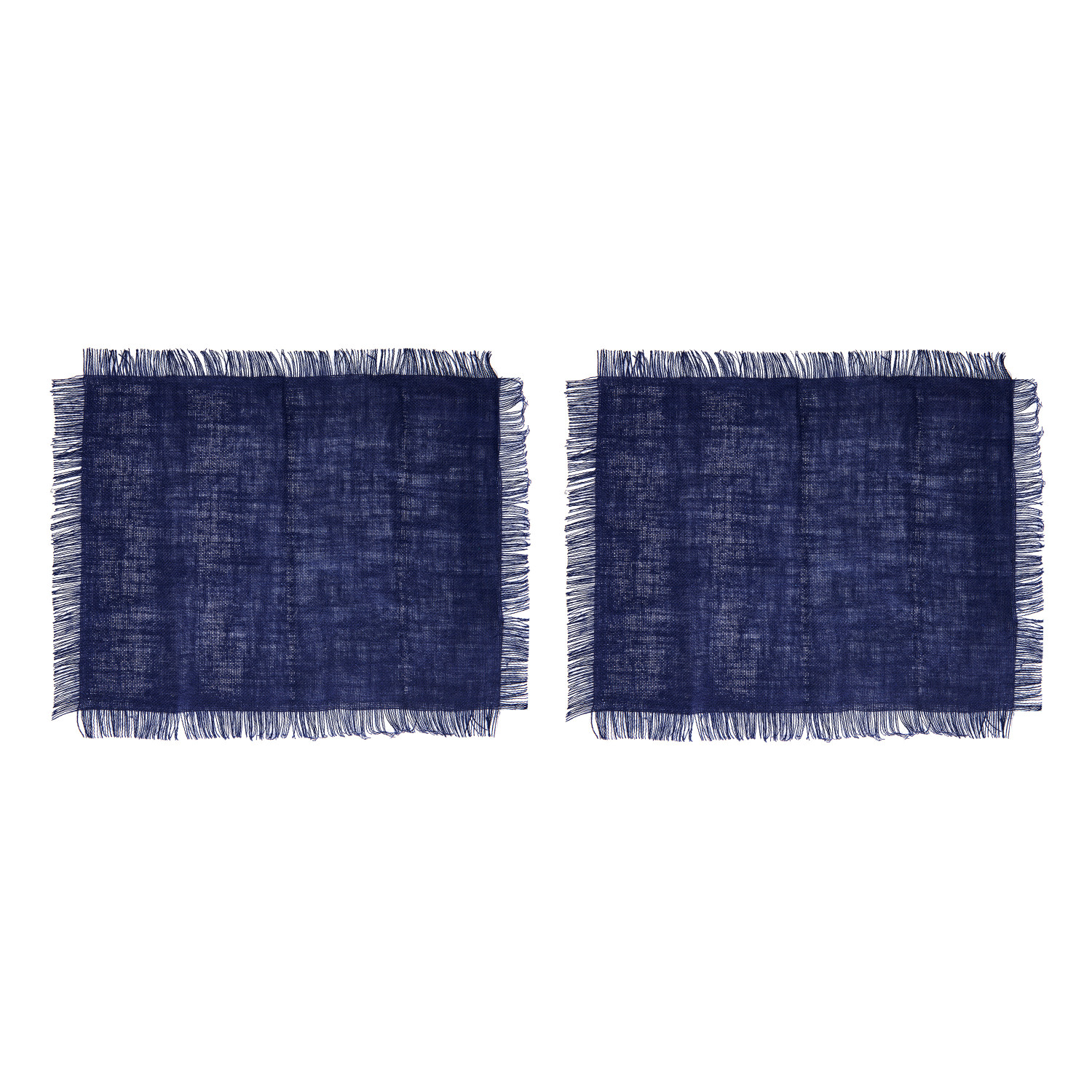 Mikasa Rectangle Jute Placemats, Set of 2, Navy Mikasa Rectangle Jute Placemats, Set of 2, Navy