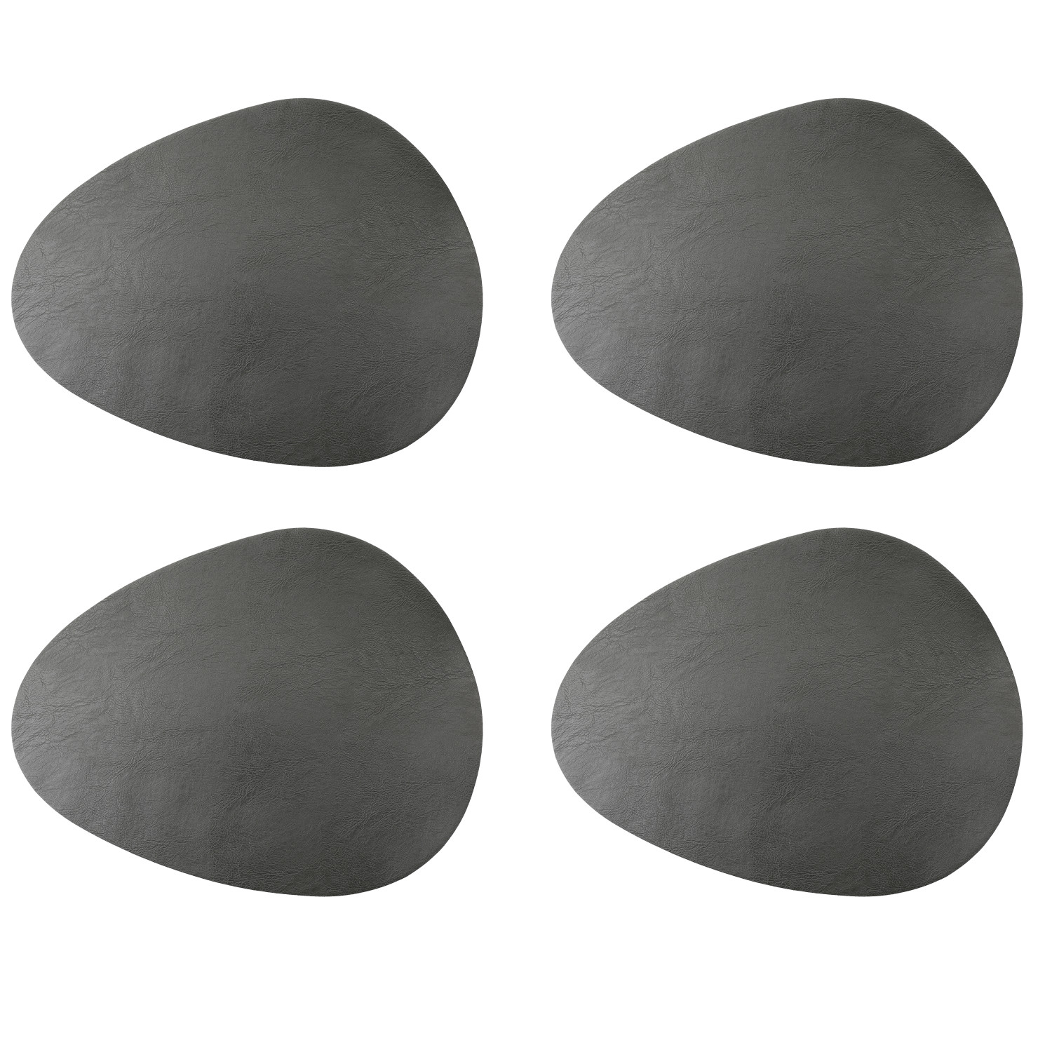Mikasa Pebble-Shaped PU Placemats, Set of 4, Grey Mikasa Pebble-Shaped PU Placemats, Set of 4, Grey