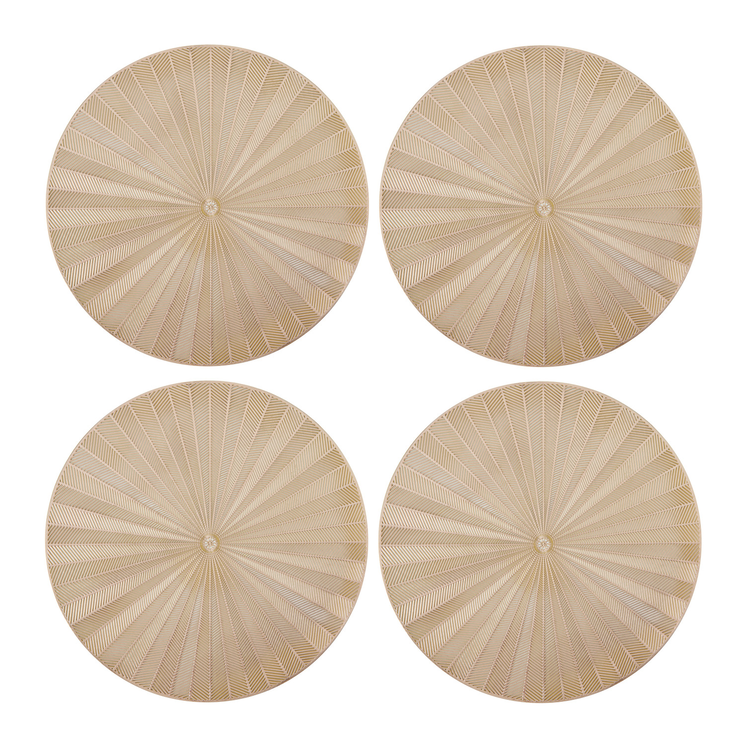 Mikasa 4-Piece Round PU Gold Placemat Set, 38cm Mikasa 4-Piece Round PU Gold Placemat Set, 38cm