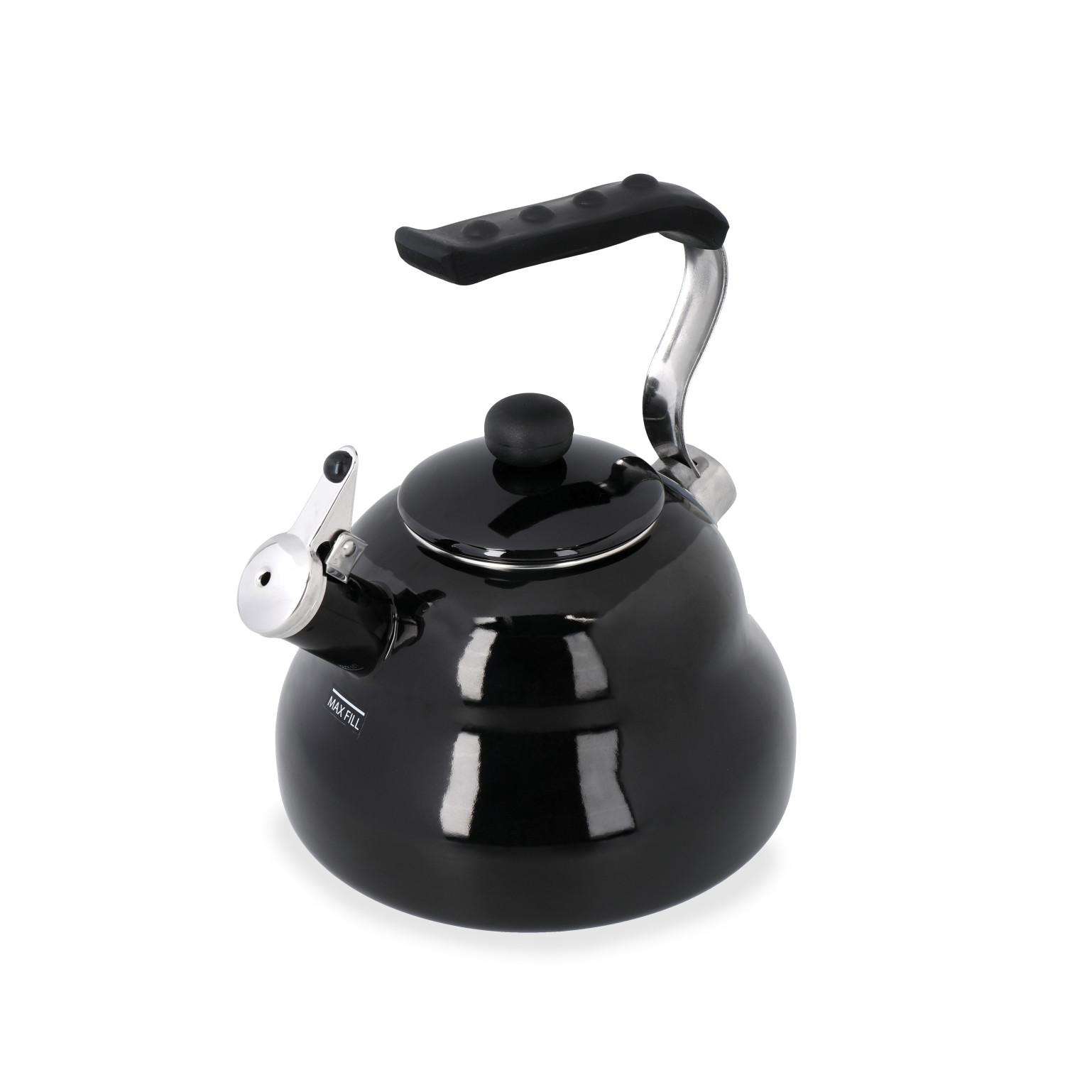 La Cafetière Steel Whistling Kettle, 2L, Black La Cafetière Steel Whistling Kettle, 2L, Black