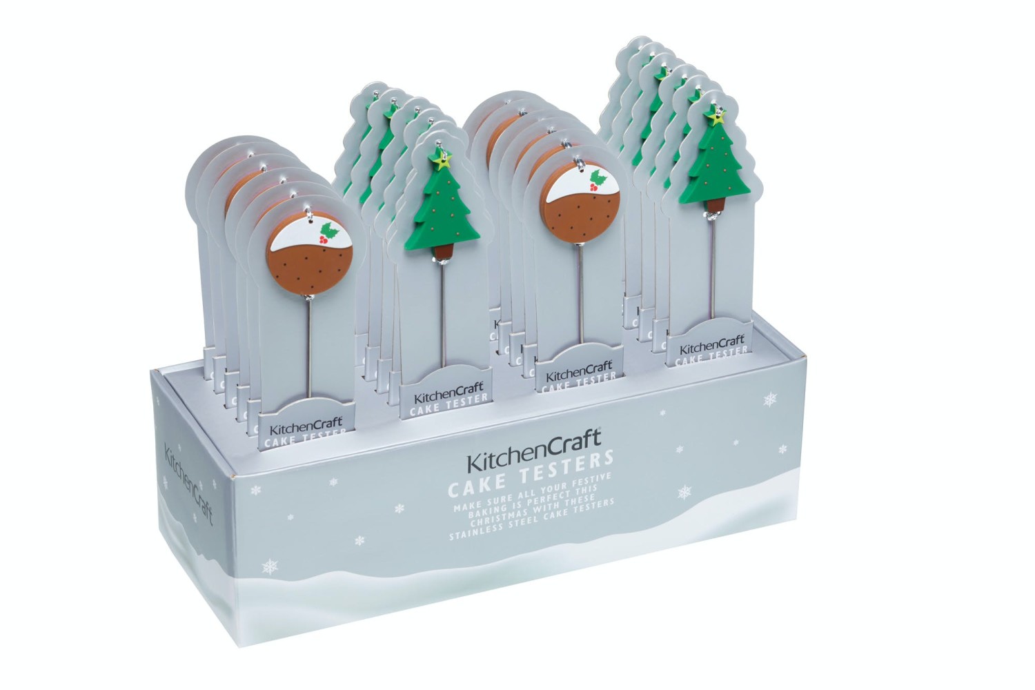 KitchenCraft Counter Top Display of 24 Christmas Cake Testers