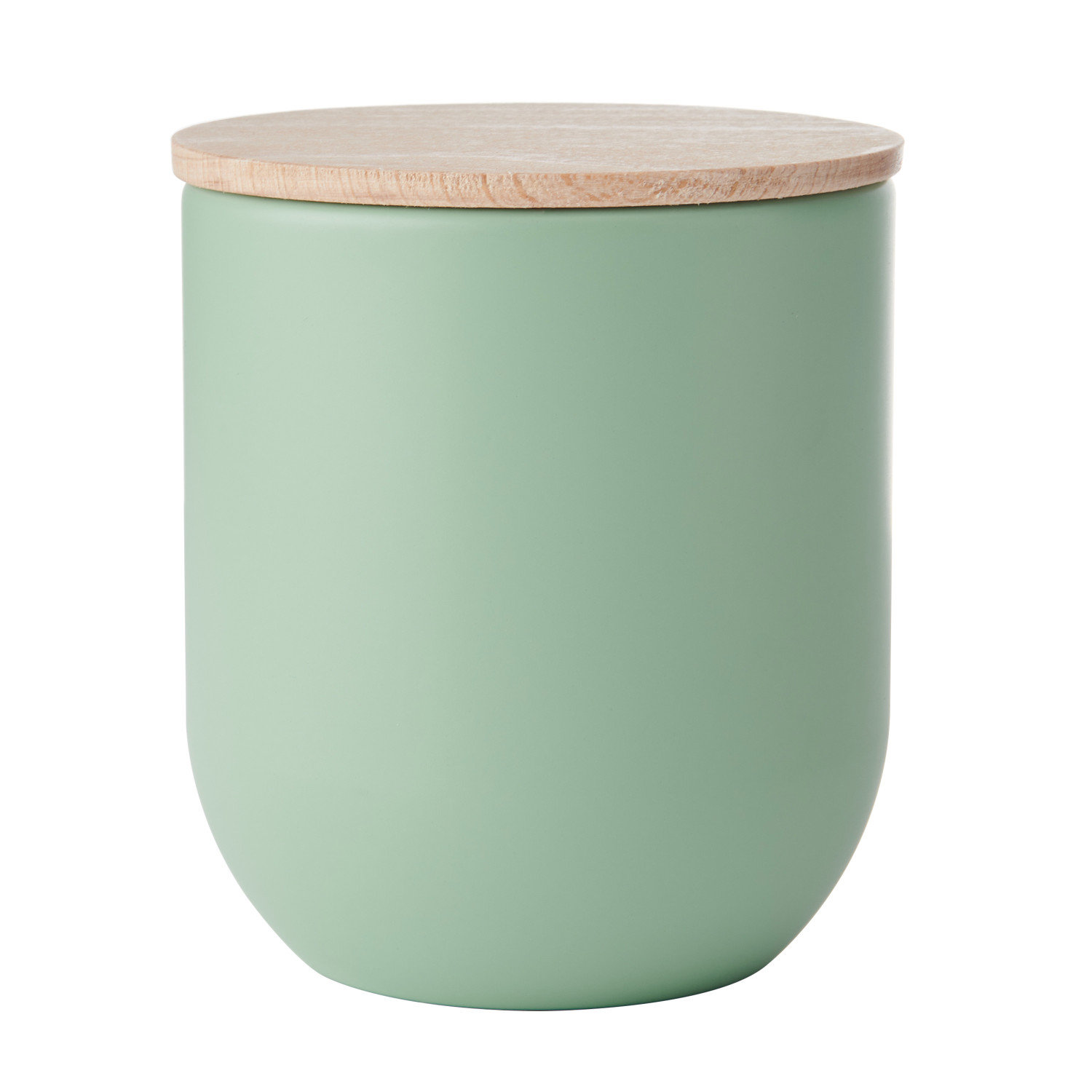 KitchenCraft Idilica Kitchen Canister with Beechwood Lid, 9 x 10cm, Green KitchenCraft Idilica Kitchen Canister with Beechwood Lid, 9 x 10cm, Green