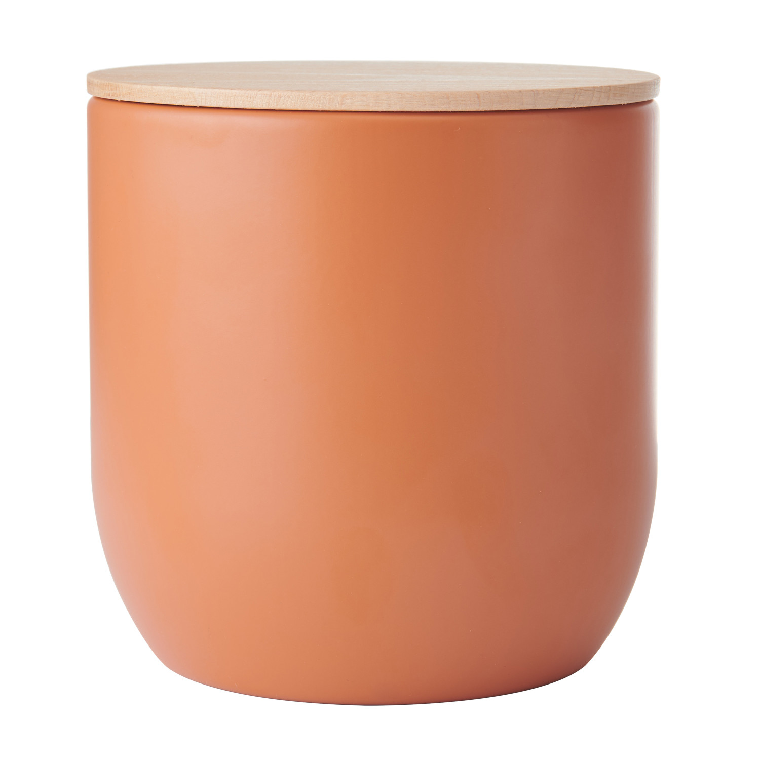 KitchenCraft Idilica Kitchen Canister with Beechwood Lid, 12 x 12cm, Terracotta KitchenCraft Idilica Kitchen Canister with Beechwood Lid, 12 x 12cm, Terracotta