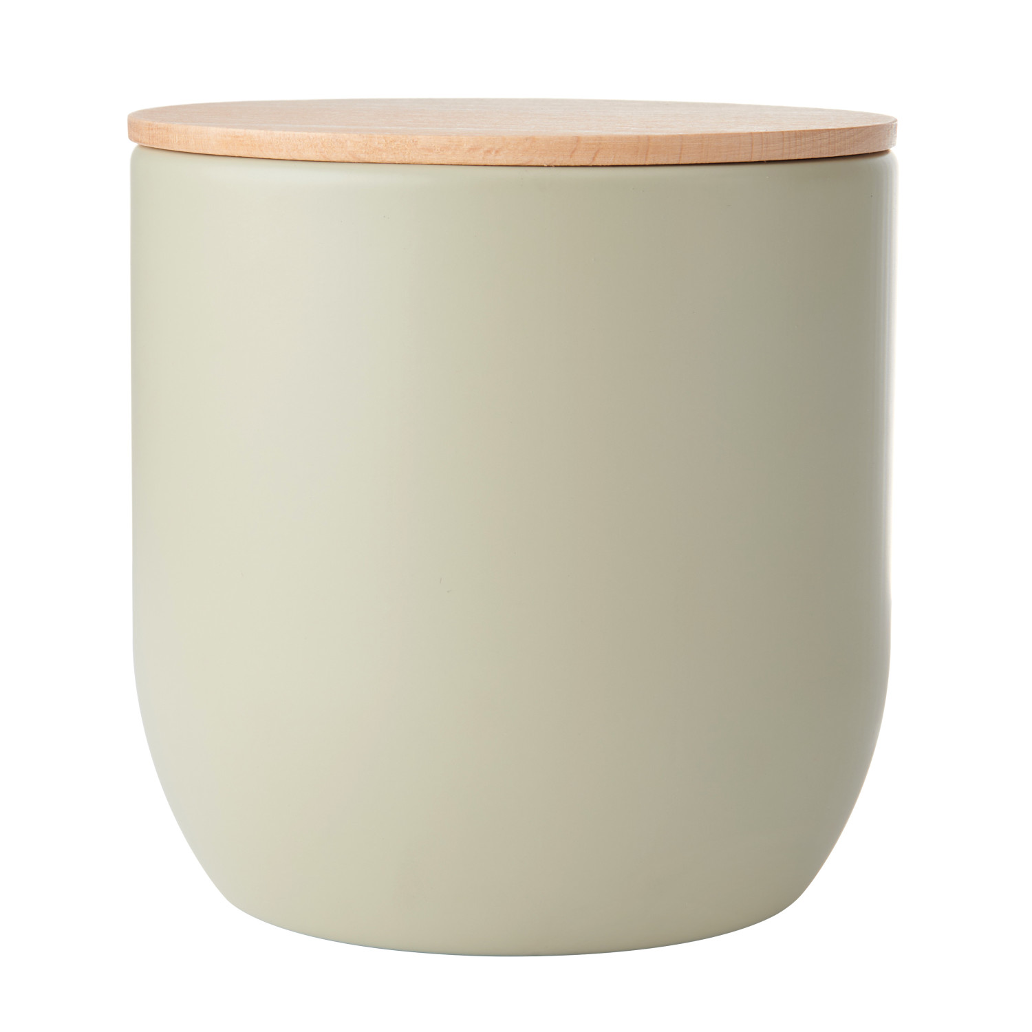 KitchenCraft Idilica Kitchen Canister with Beechwood Lid, 12 x 12cm, Putty KitchenCraft Idilica Kitchen Canister with Beechwood Lid, 12 x 12cm, Putty