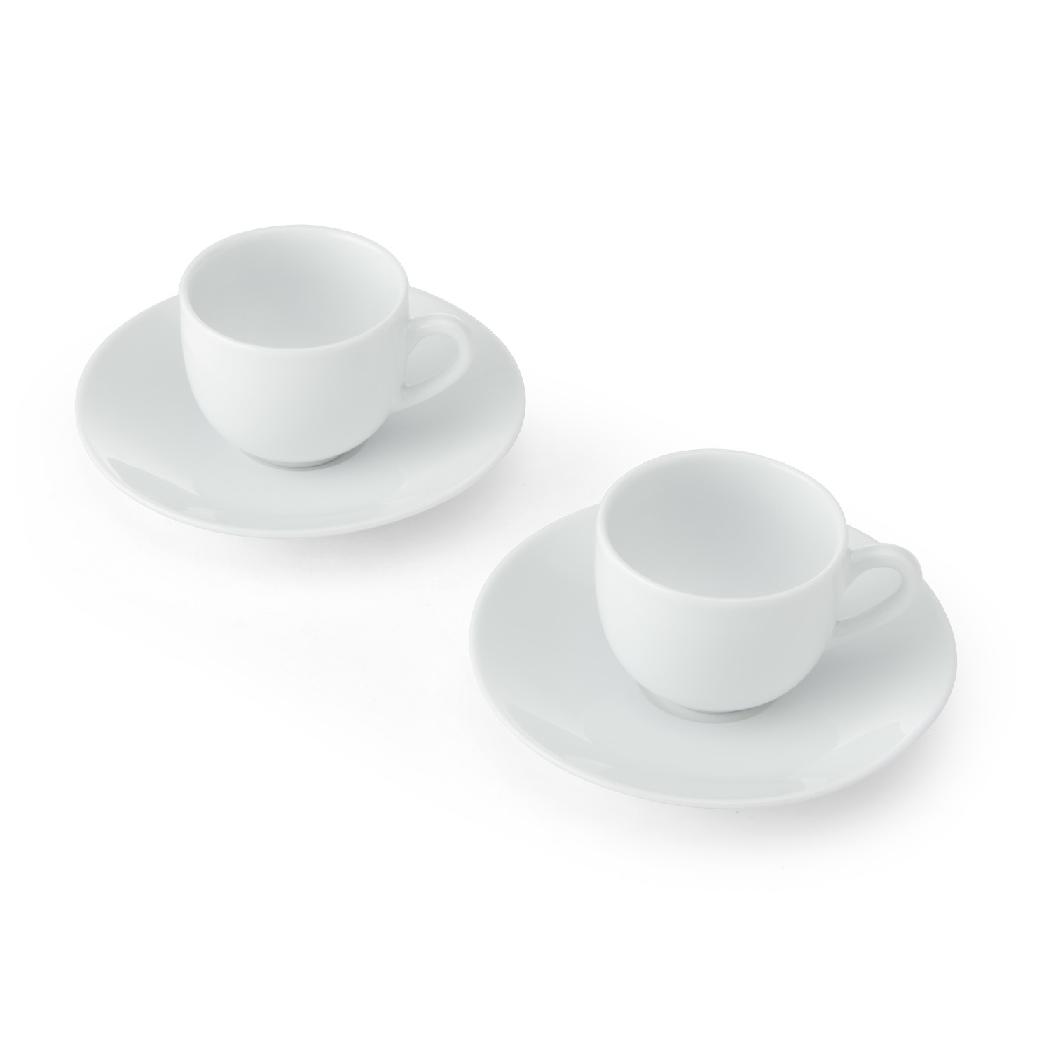 Mikasa Chalk Set of 2 Porcelain Espresso Cups and Saucers, 90ml, White Mikasa Chalk Set of 2 Porcelain Espresso Cups and Saucers, 90ml, White