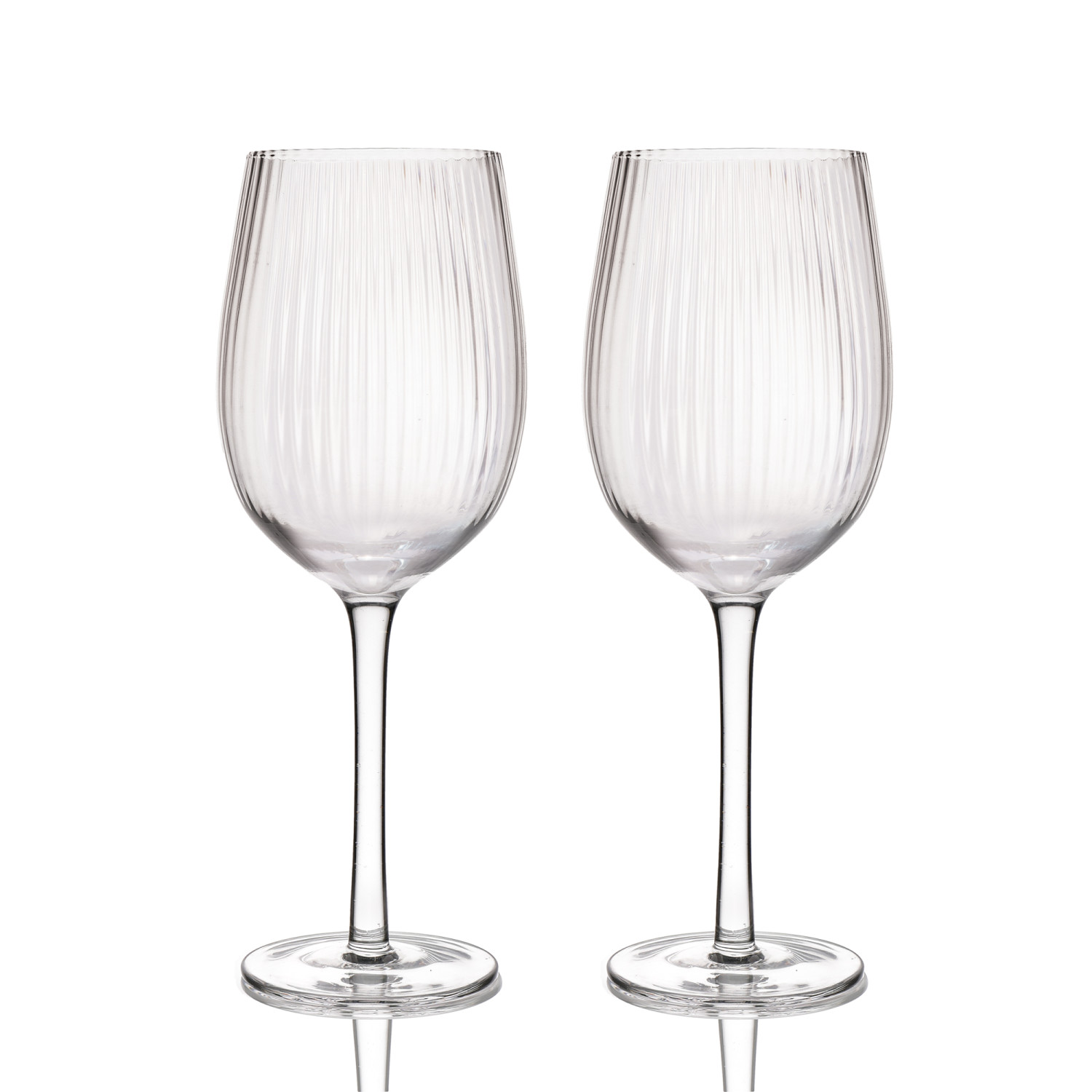 BarCraft Set of 2 Ridged Wine Glasses BarCraft Set of 2 Ridged Wine Glasses