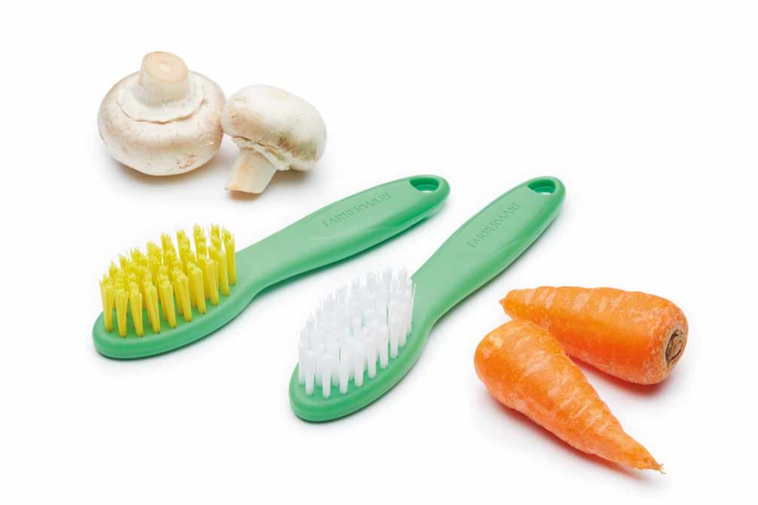 Farberware Fresh Vegetable Brush / Mushroom Cleaning Brush Set, 13.5 cm - Green (2 Pieces)
