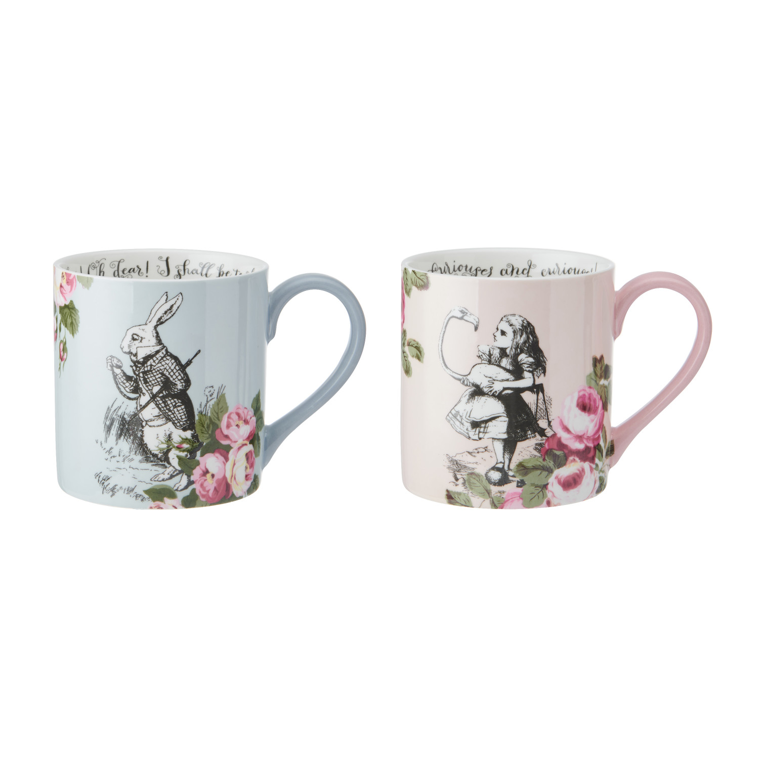Mikasa and the V&A Alice In Wonderland 'His And Hers' Bone China Mugs, Set of 2, 380ml Mikasa and the V&A Alice In Wonderland 'His And Hers' Bone China Mugs, Set of 2, 380ml