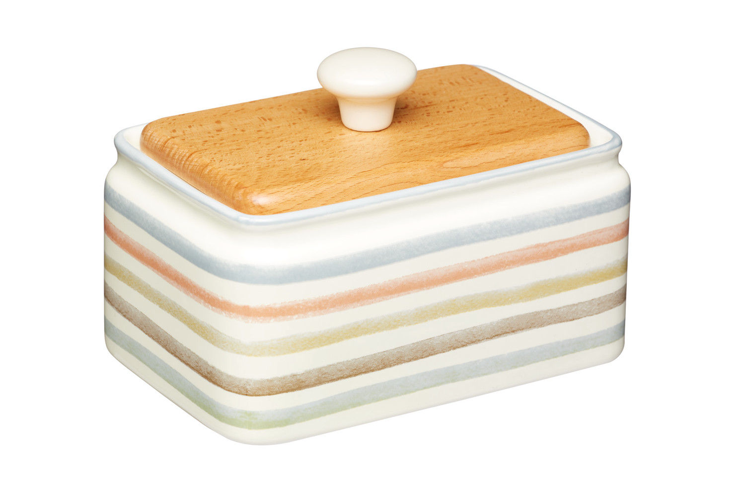 Classic Collection Striped Ceramic Butter Dish with Lid Classic Collection Striped Ceramic Butter Dish with Lid