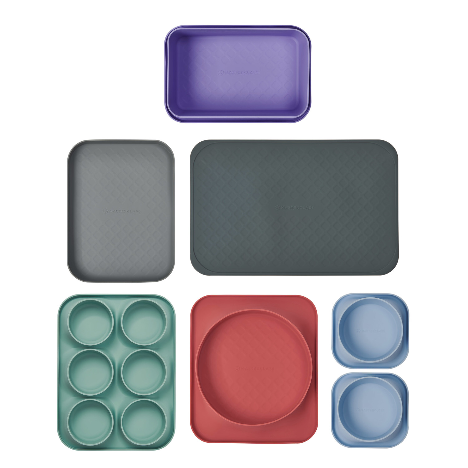 MasterClass Silicone Bakeware Set Made From Non-Toxic, Non-Stick, Heat Resistant Silicone, 7 Piece
