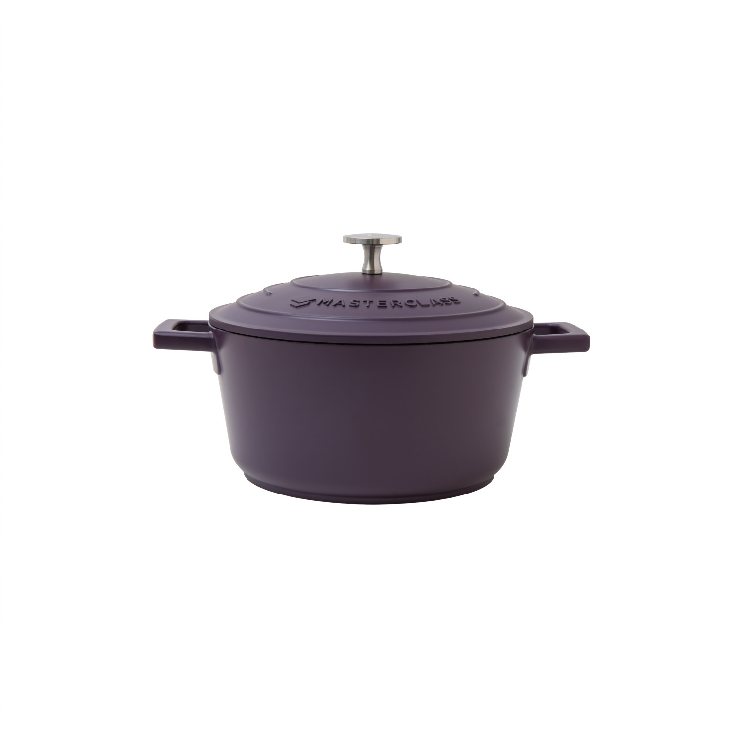 MasterClass 2.5L Small Cast Aluminium Casserole Dish with Lid, Purple, 20cm