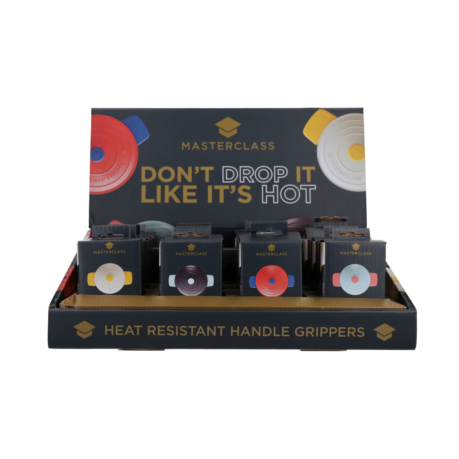 MasterClass Casserole Handle Cover Set 3pc, Yellow, Silicone Assist Handle Holder