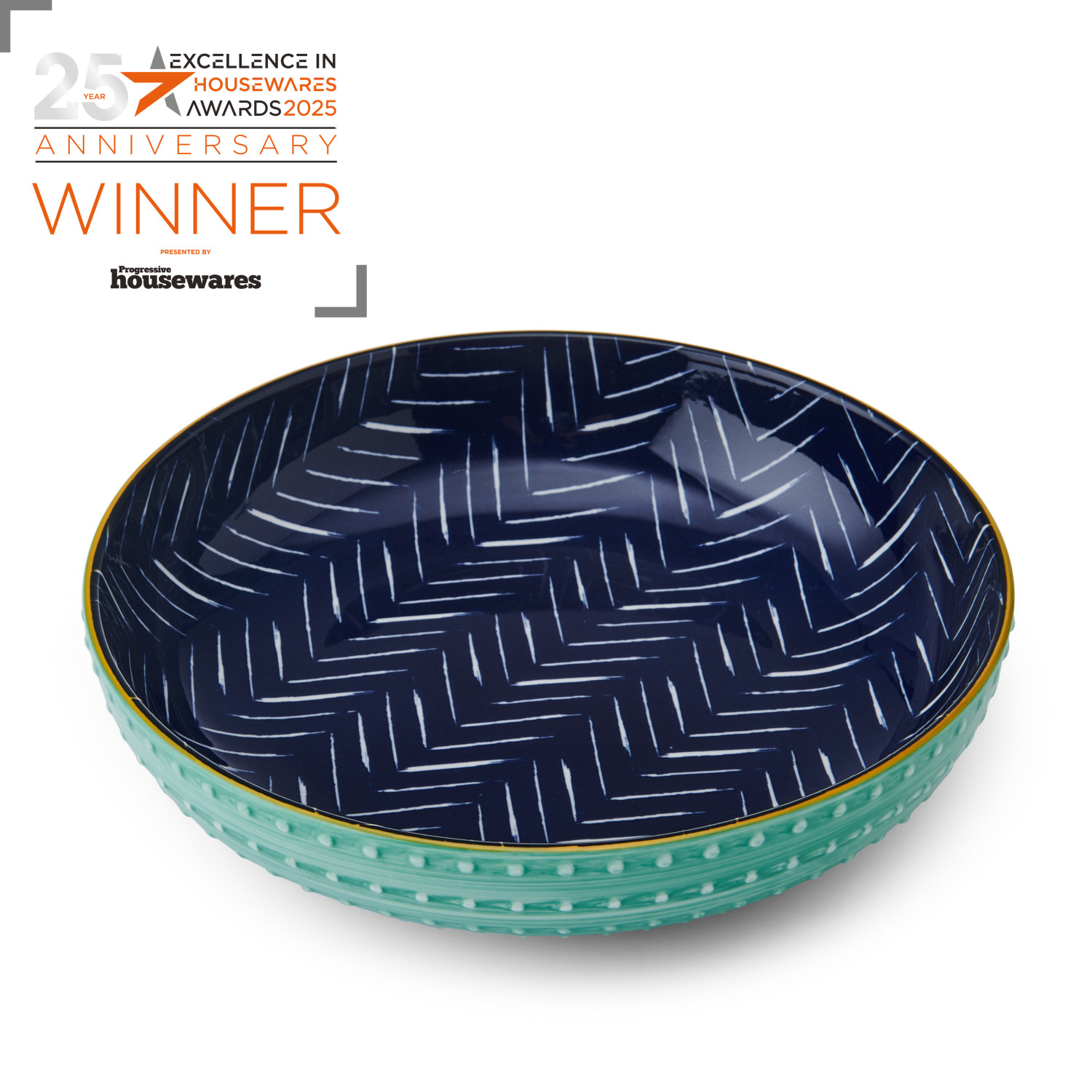 Mikasa Indigo Chevron Stoneware Bowl, 21cm