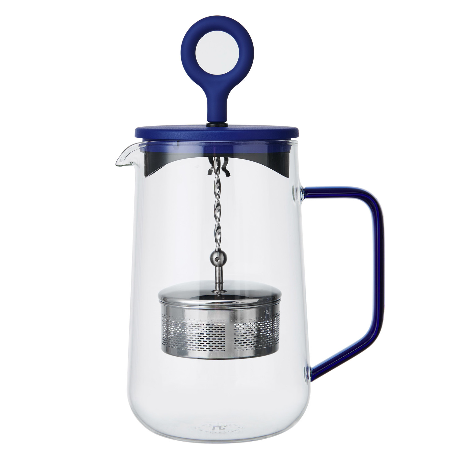 La Cafetière 'Gyro' 4 Cup Glass Spinning Tea Infuser with Blue Lid, 1.25L