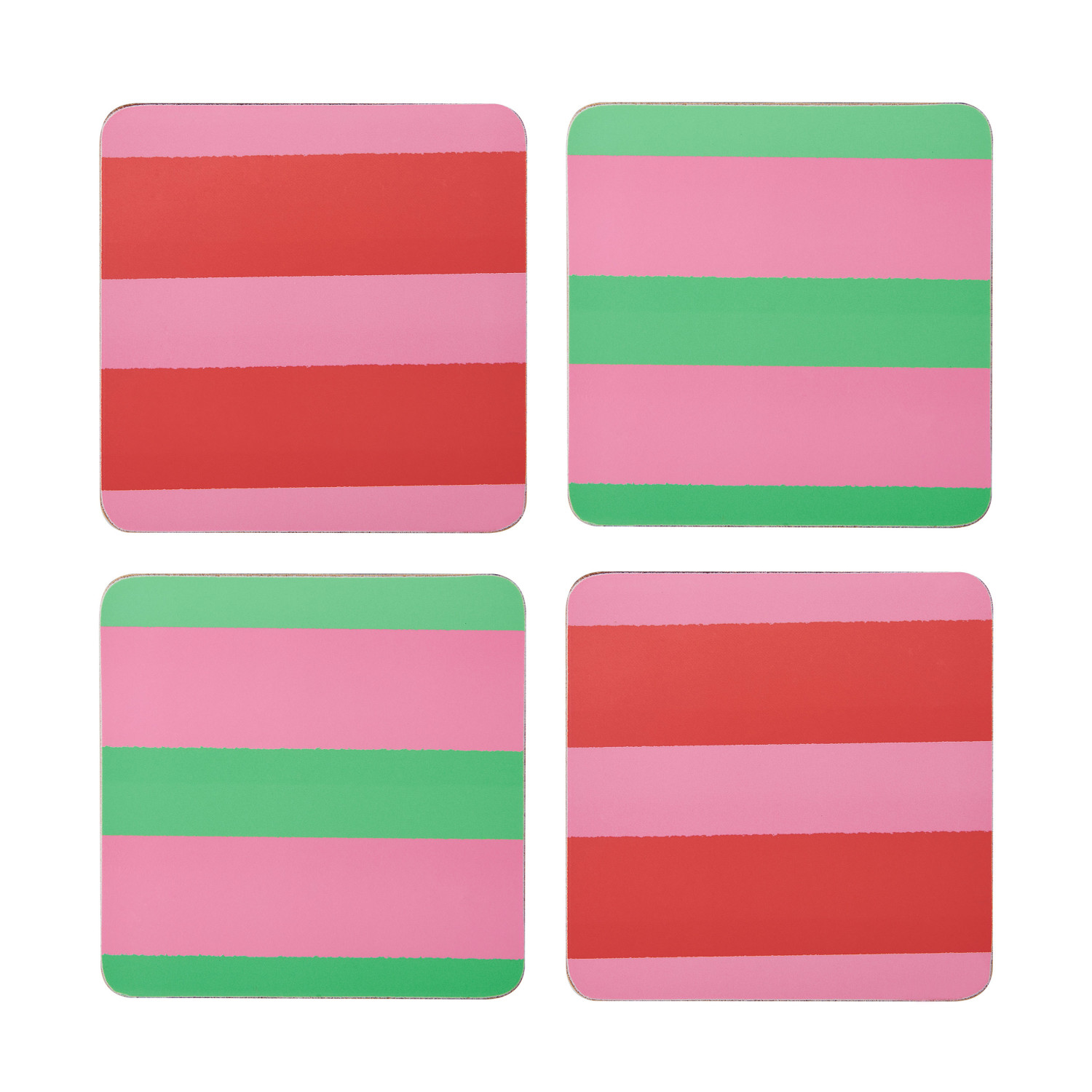 Creative Tops Stripe Print Pack of 4 Premium Coasters Creative Tops Stripe Print Pack of 4 Premium Coasters