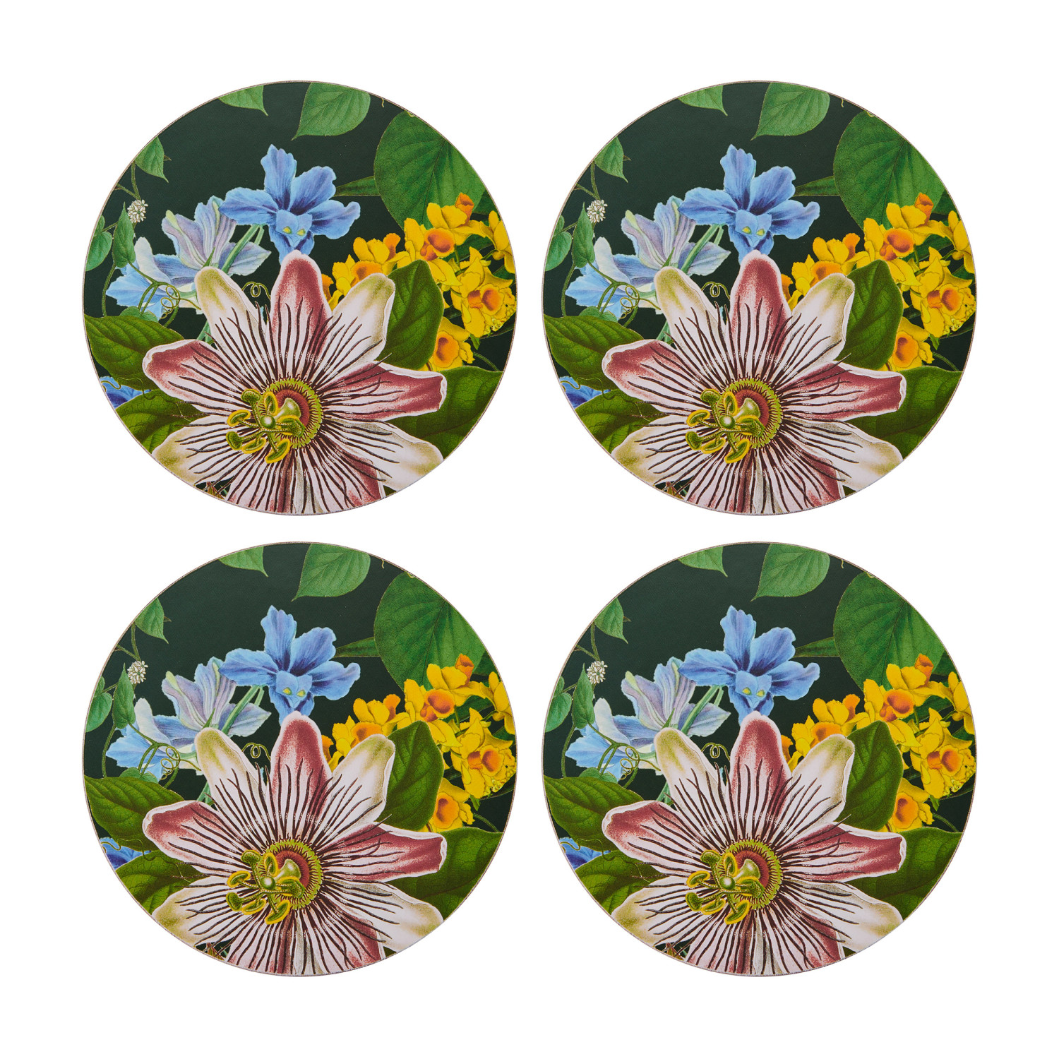 Creative Tops Floral Pack of 4 Premium Round Coasters Creative Tops Floral Pack of 4 Premium Round Coasters