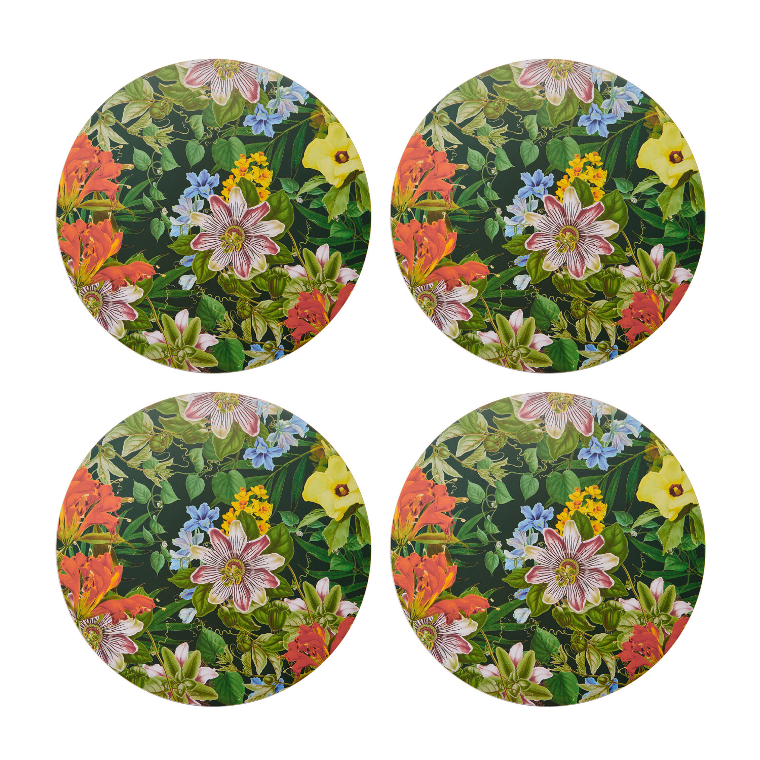 Creative Tops Floral Pack of 4 Premium Round Placemats Creative Tops Floral Pack of 4 Premium Round Placemats