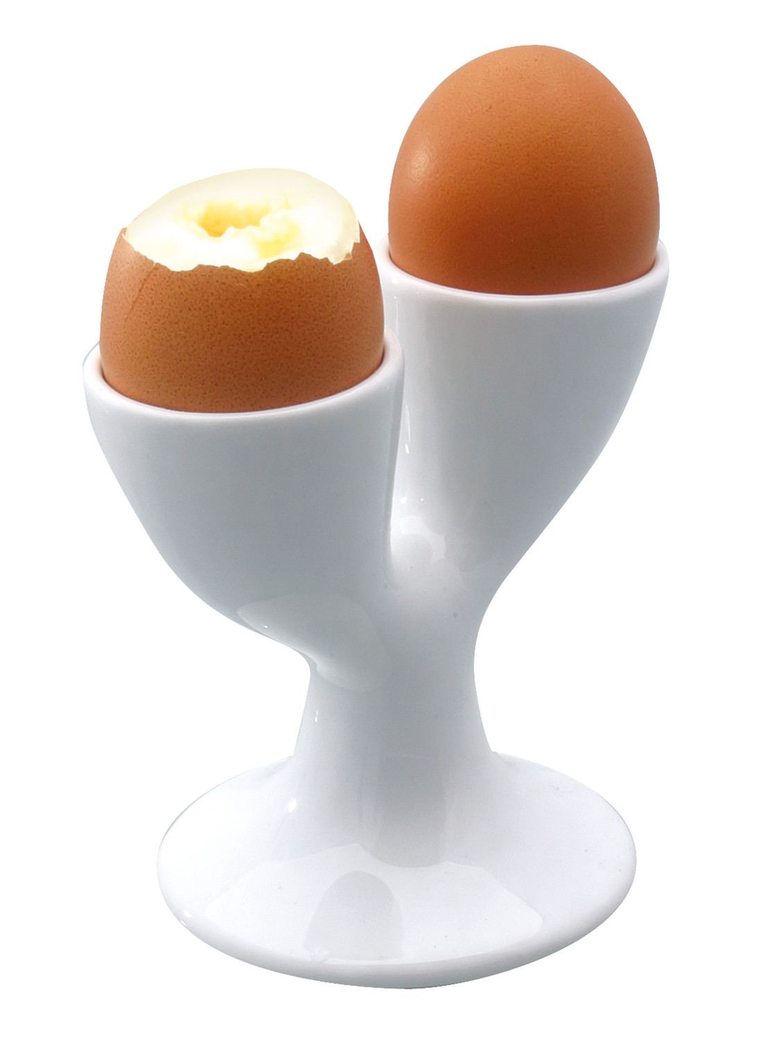 KitchenCraft White Porcelain Double Egg Cup KitchenCraft White Porcelain Double Egg Cup