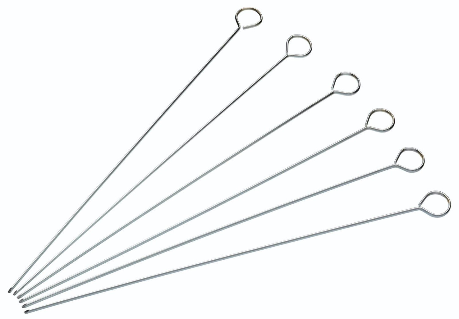 KitchenCraft Flat Sided Skewers, Stainless Steel, Set of 6, 30cm KitchenCraft Flat Sided Skewers, Stainless Steel, Set of 6, 30cm