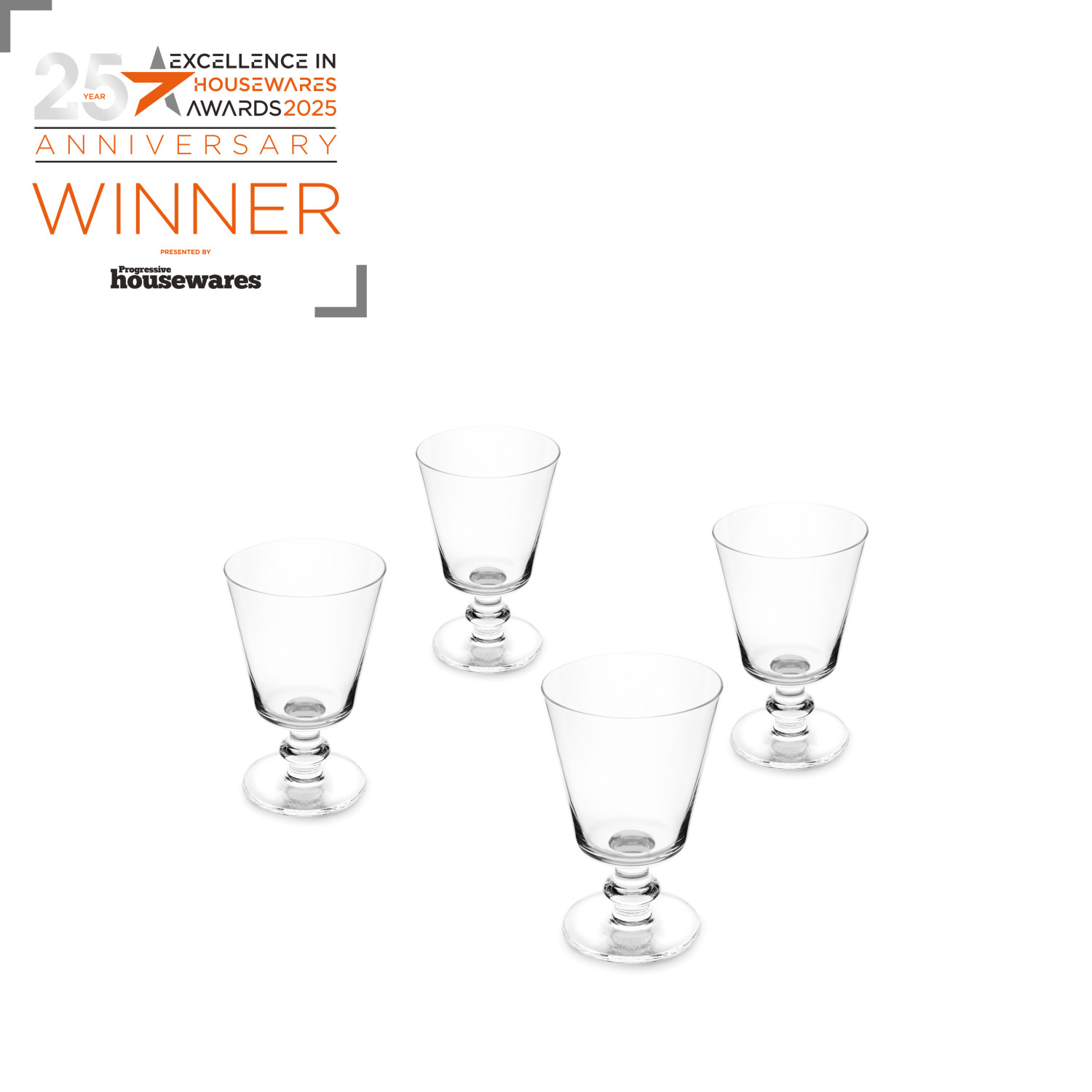 Jamie Oliver Big Love Winning Wine Glasses, Set of 4, 270ml