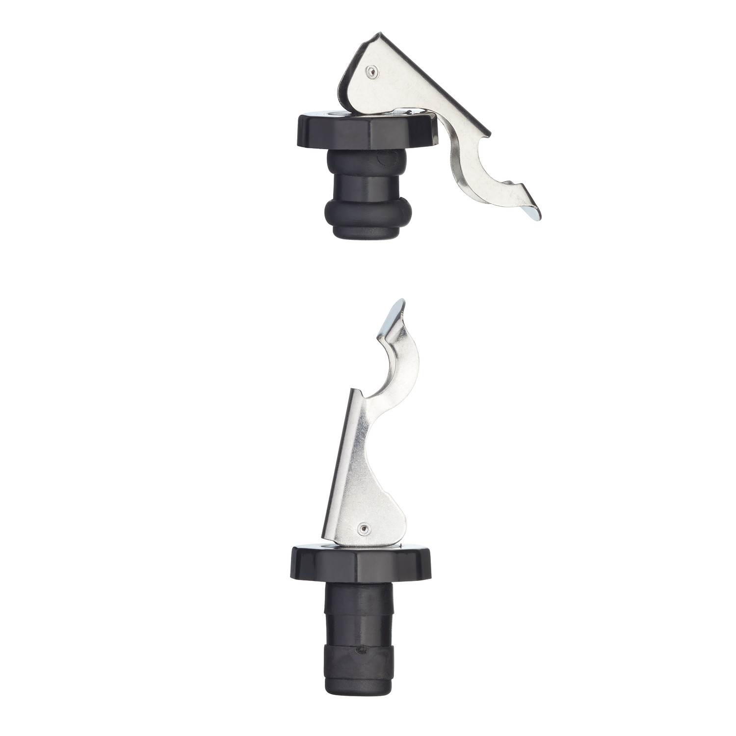 Farberware Champagne / Wine Bottle Stopper Set with Built-in Beer Bottle Openers, Plastic / Metal (2 Pieces)